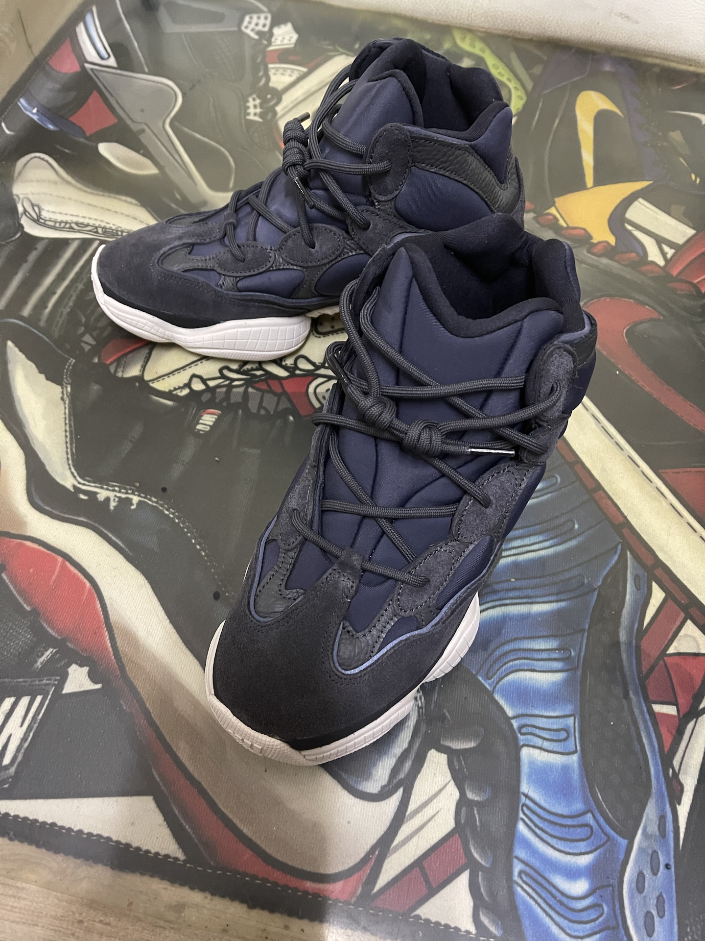 custom review-Adidas Originals Yeezy 500 'Сланец' Нескользящий Легкий Высокий Топ Толстая Подошва Кроссовки Унисекс Обсидиан