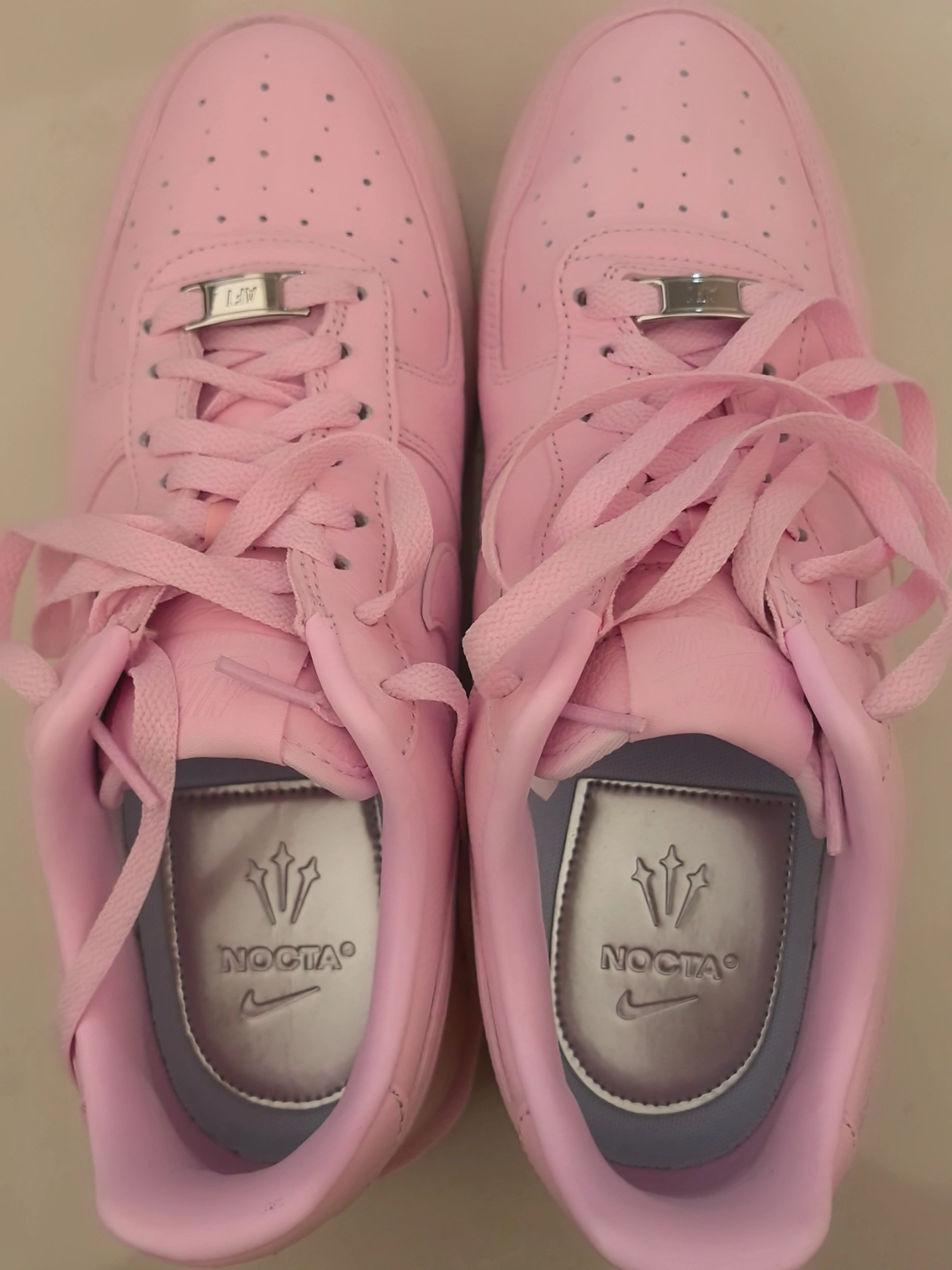 custom review-NOCTA x Nike Air FORCE 1 Slip-Resistant Abrasion-Resistant Low-Top Skateboard Shoes Unisex Pink Silver