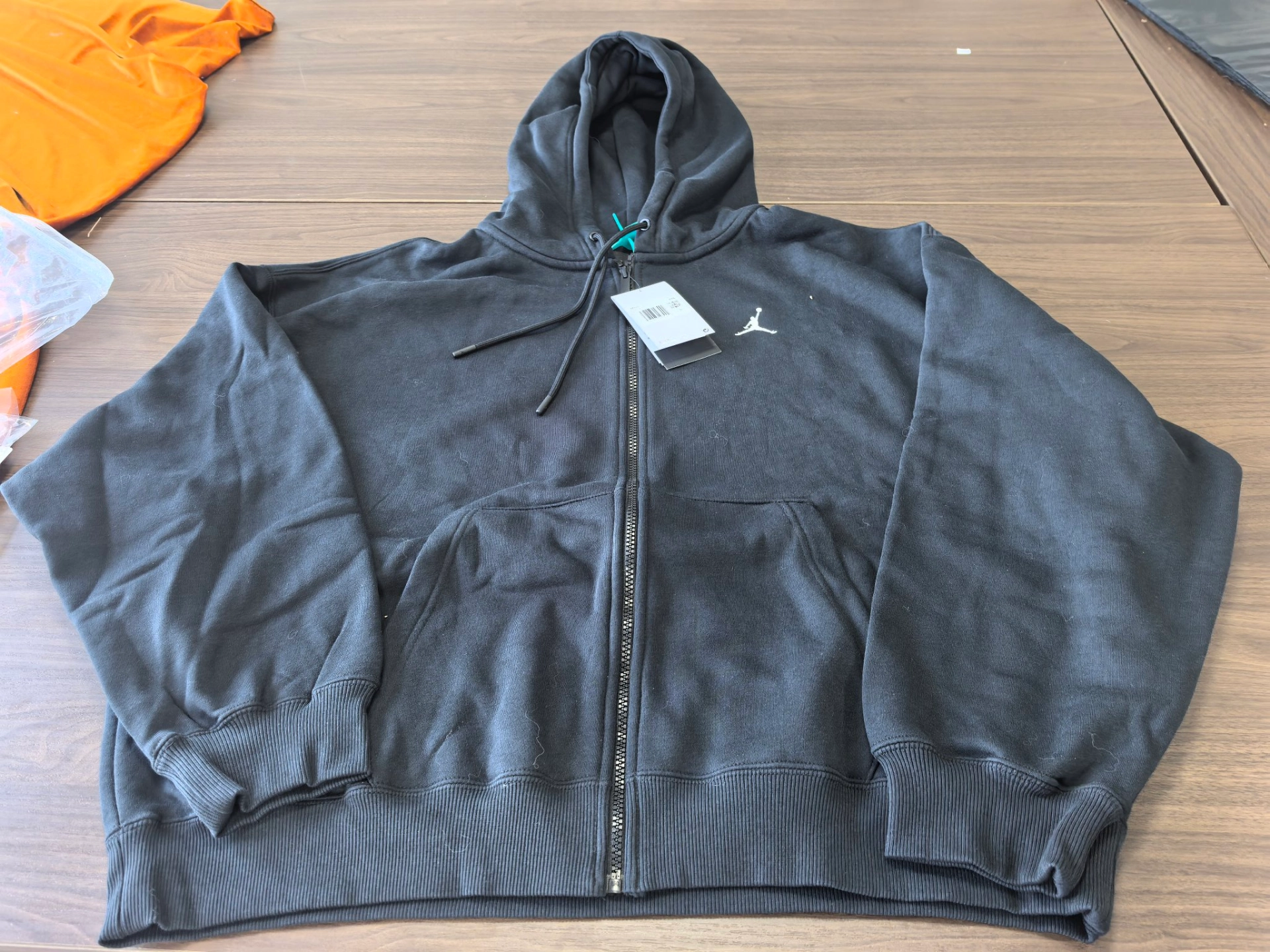 custom review-Jordan Brooklyn Fleece SS25 Толстовка Мужской Черный Парусный Белый