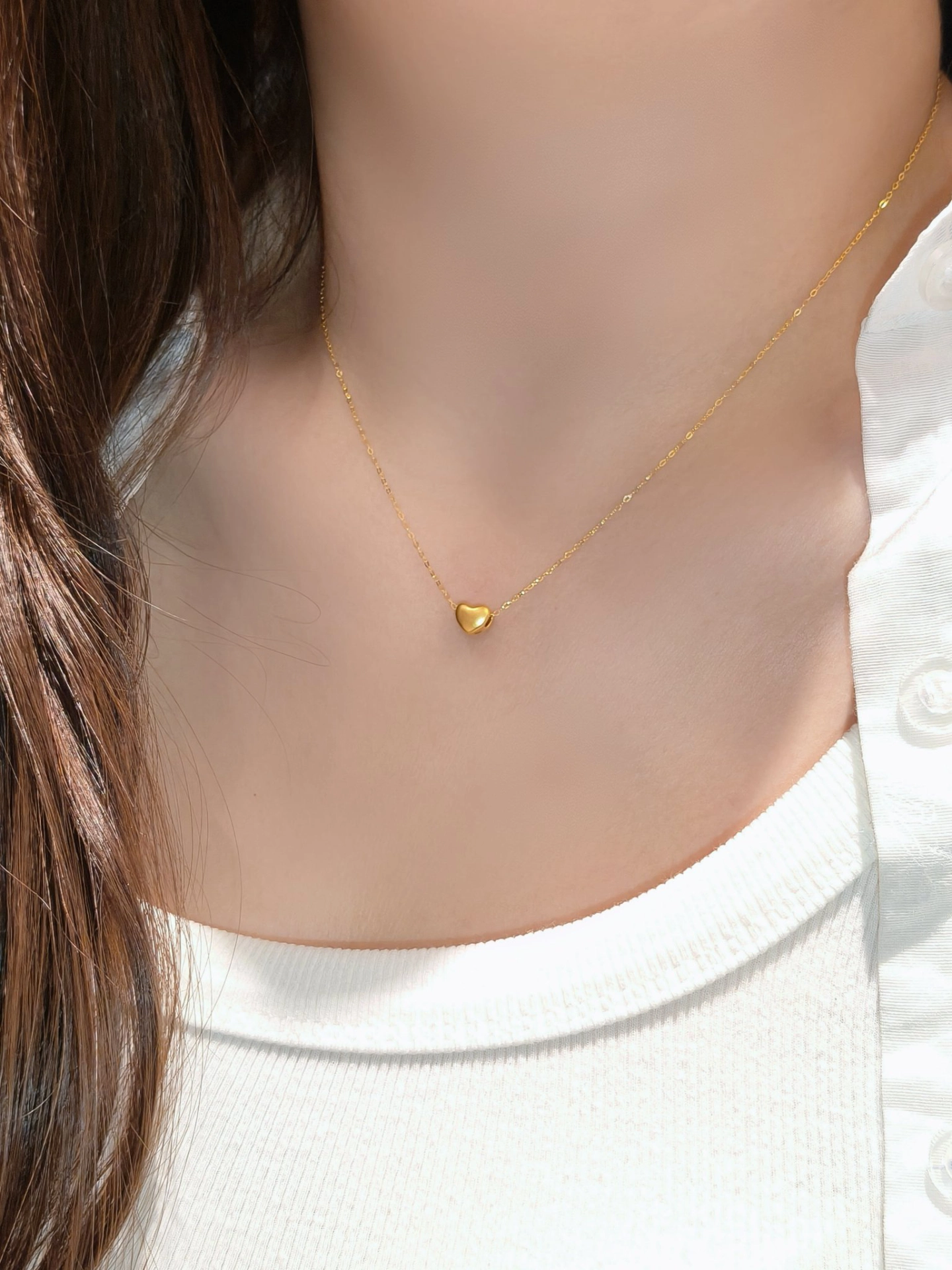 这条周金生的爱心金项链好好看!