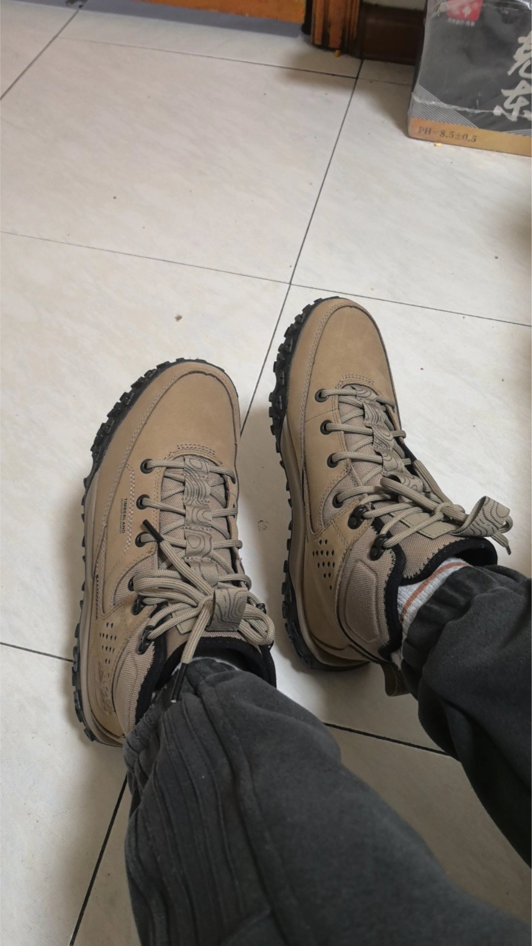 custom review-Timberland Greenstride Motion противоскользящая и устойчивая к истиранию высокая уличная обувь для мужчин бежевого цвета