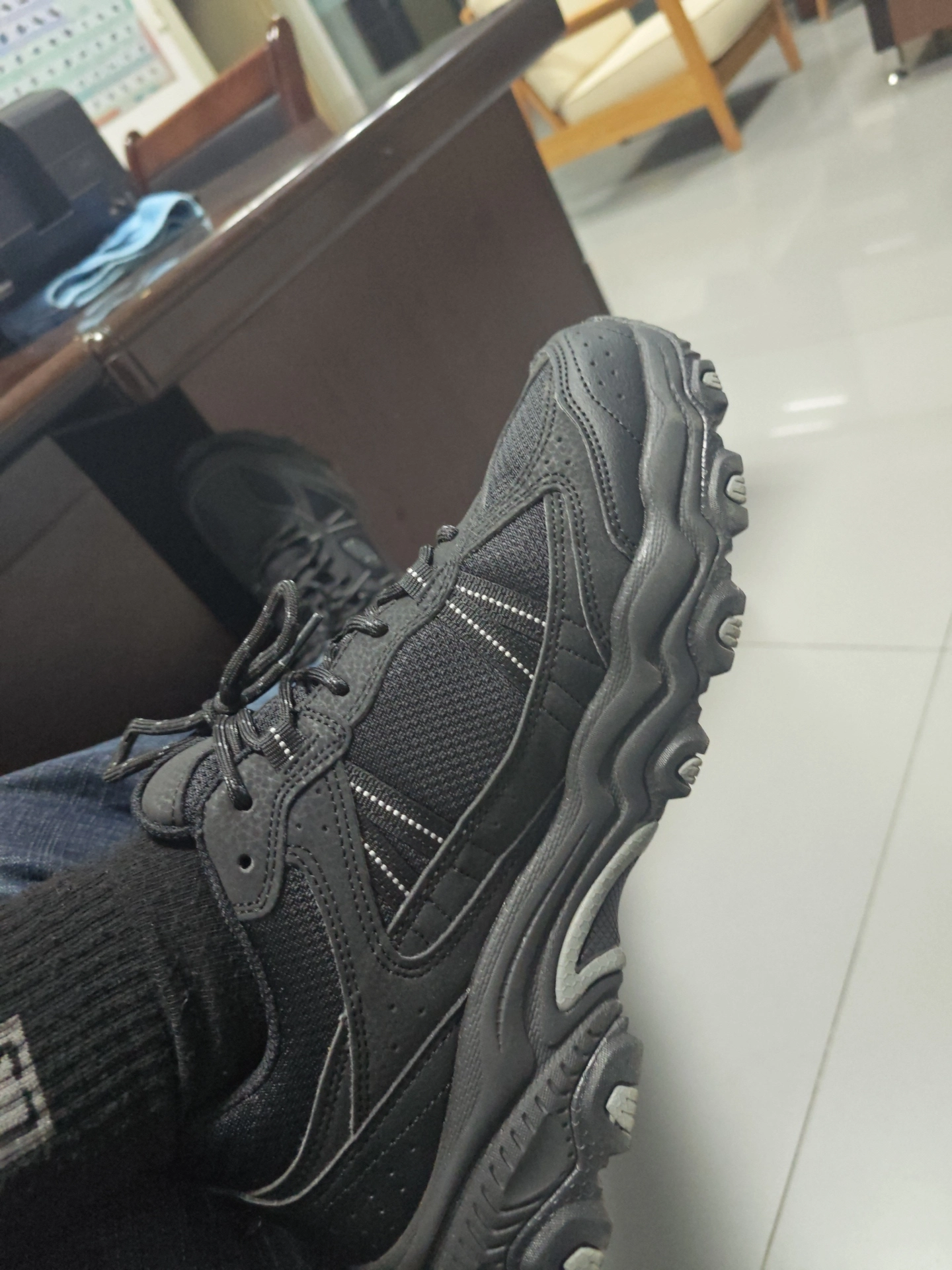 custom review-Skechers Износостойкий Дышащий Поддерживающий Низкий Верх Уличная Обувь Мужская Черная
