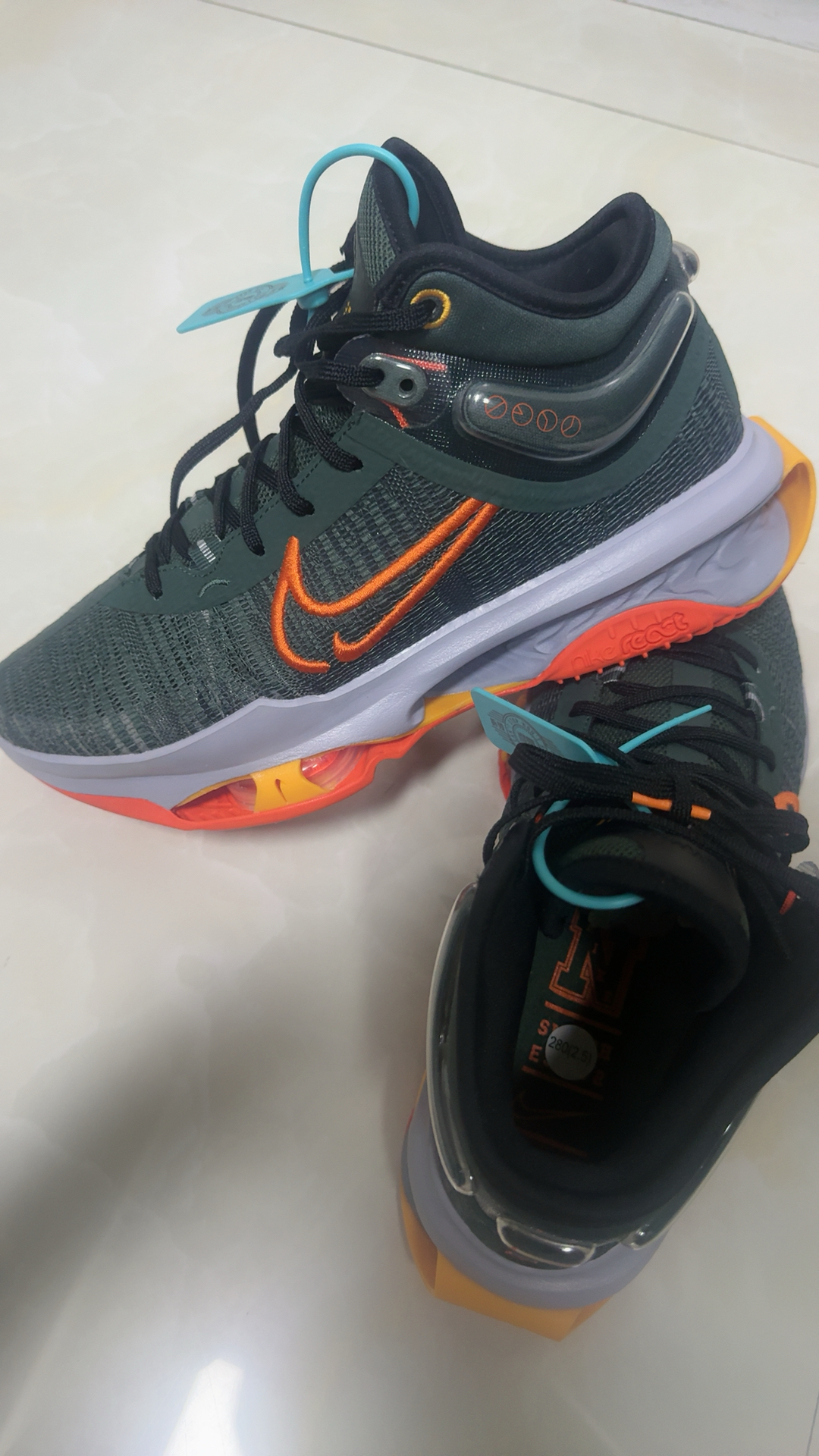 custom review-Nike Air Zoom g.T. Jump 2 EP Low Топ Баскетбольные кроссовки Мужской Зеленый оранжевый