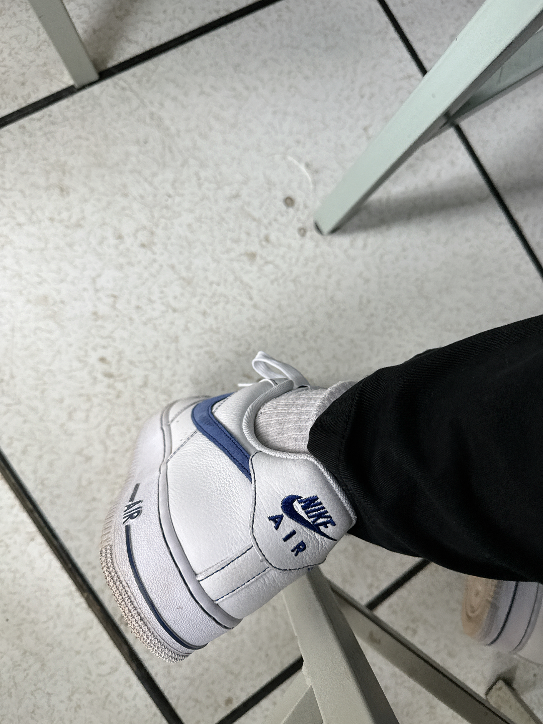 custom review-Nike Air FORCE 1 Low Slip Resistant Abrasion Resistant Low Топ Скейтбординг Кроссовки Мужские Белый Синий