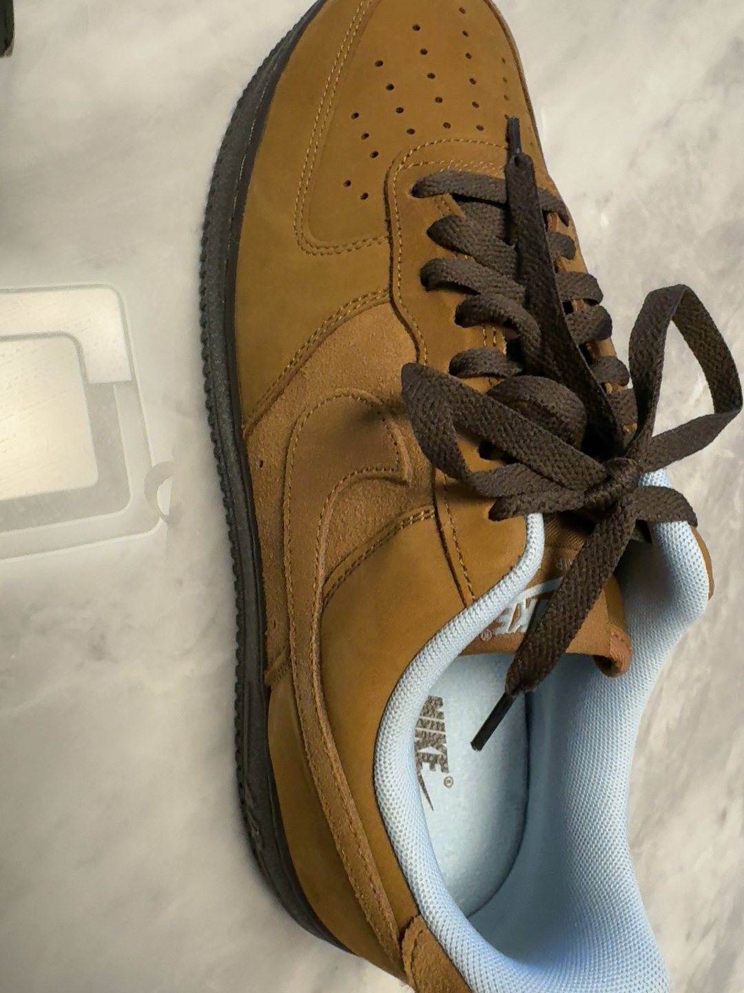 custom review-Nike Air FORCE 1 Slip-on Устойчивый к истиранию Низкий Топ Скейтбординг Кроссовки Унисекс Коричневый