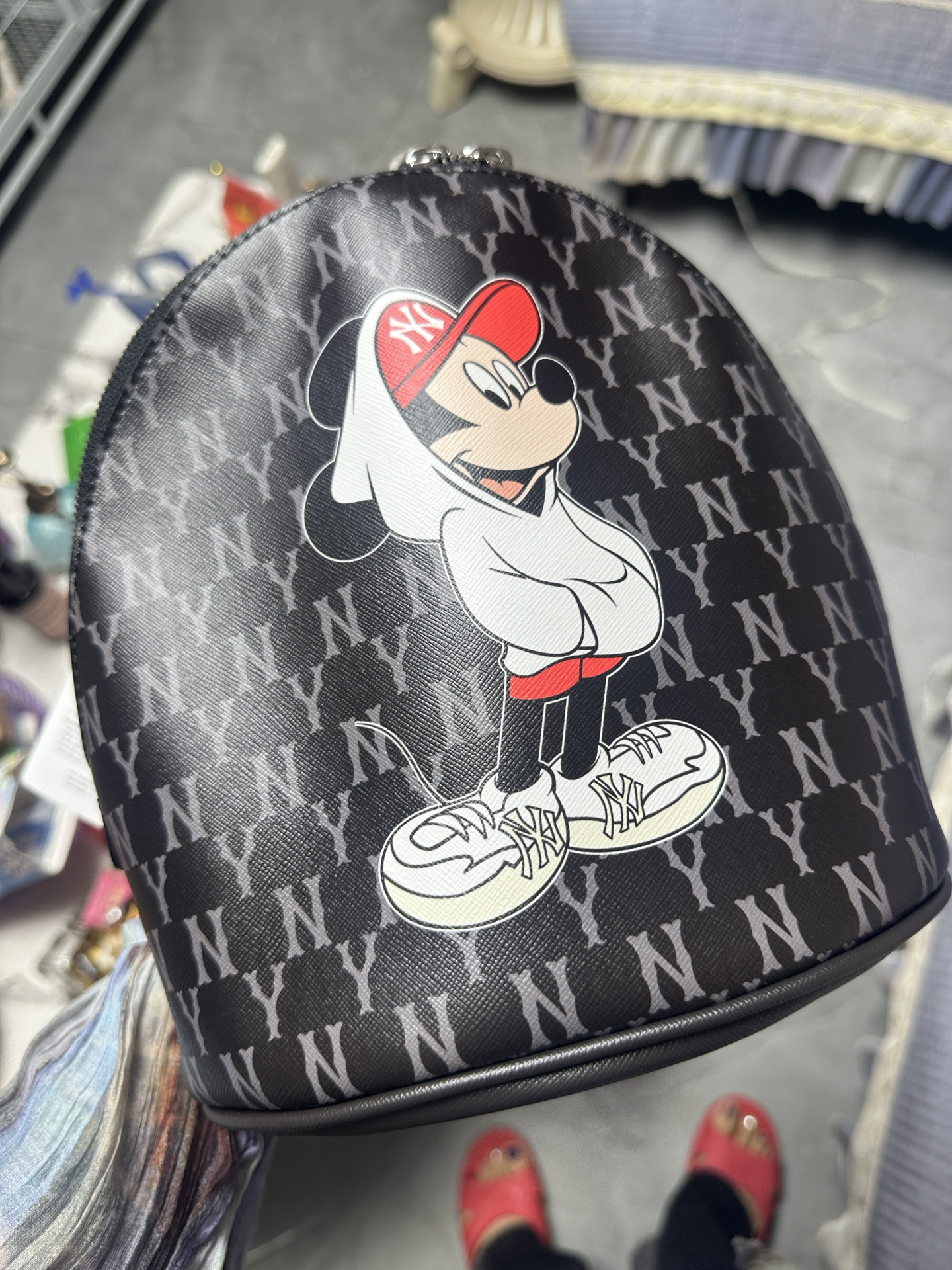 custom review-MLB Disney Коллаборация Полиэстер Рюкзак Мини Женский Черный