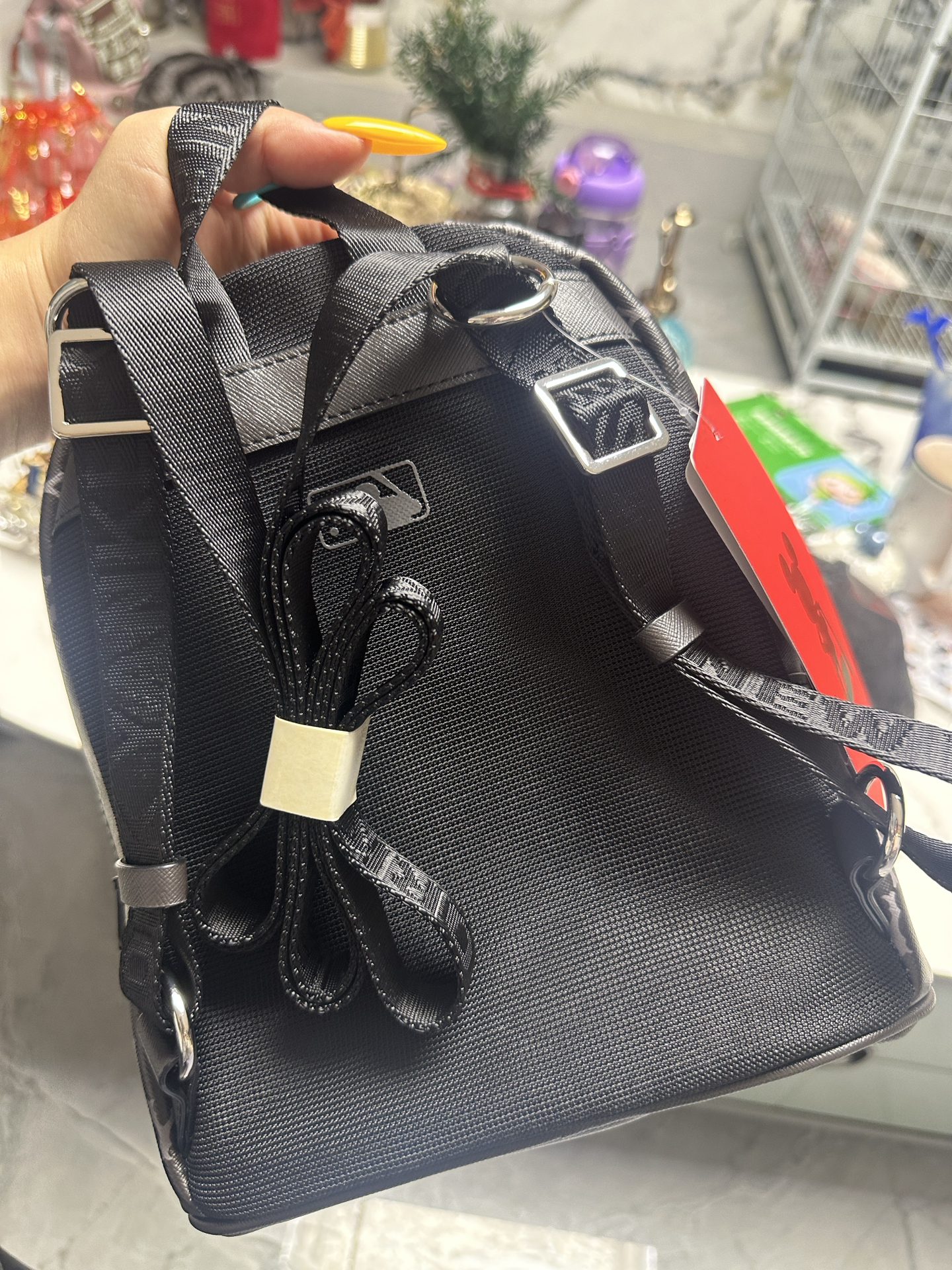 custom review-MLB Disney Коллаборация Полиэстер Рюкзак Мини Женский Черный