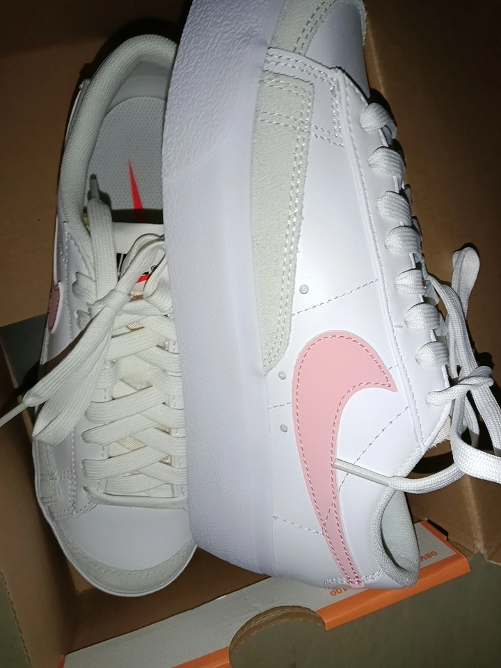 custom review-Nike Blazer Low Top Скейтборд Кроссовки Платформа Женские Белые