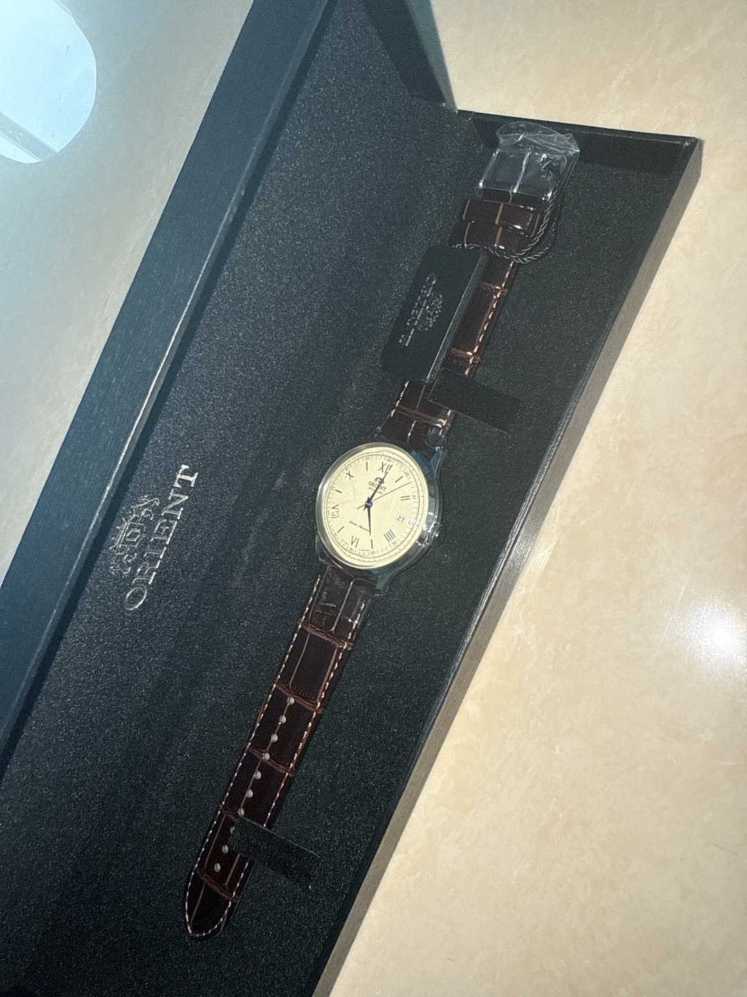 custom review-ORIENT Babylon Collection Часы с топленым маслом автоматический механический механизм кожаный ремешок унисекс