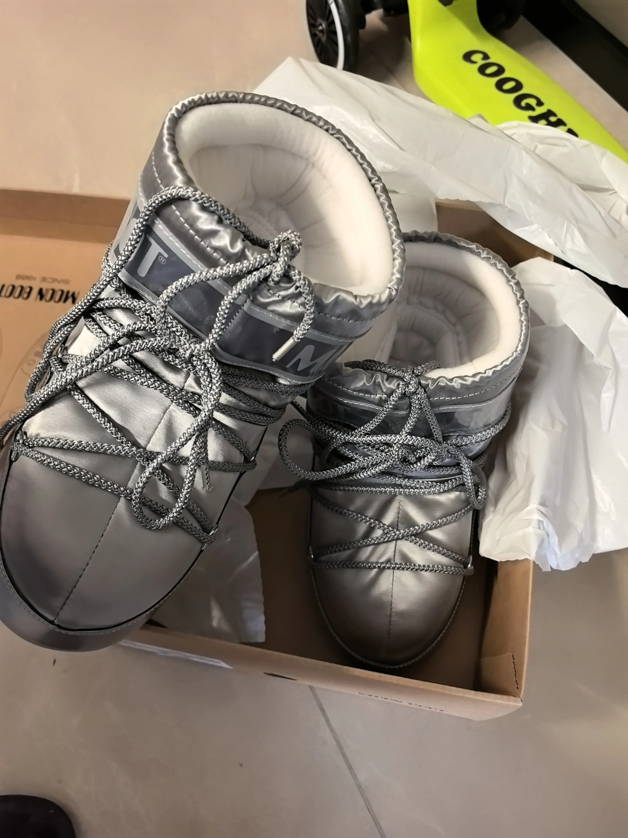 custom review-MOON BOOT Короткий сноубутс унисекс серебряный