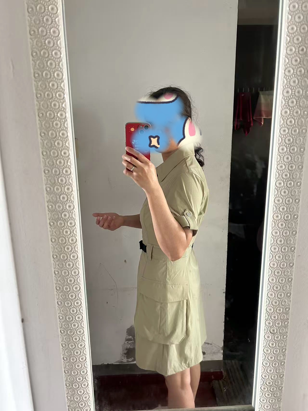 custom review-FILA FUSION Рабочий стиль Короткое платье с короткими рукавами Женское Попугай зеленый