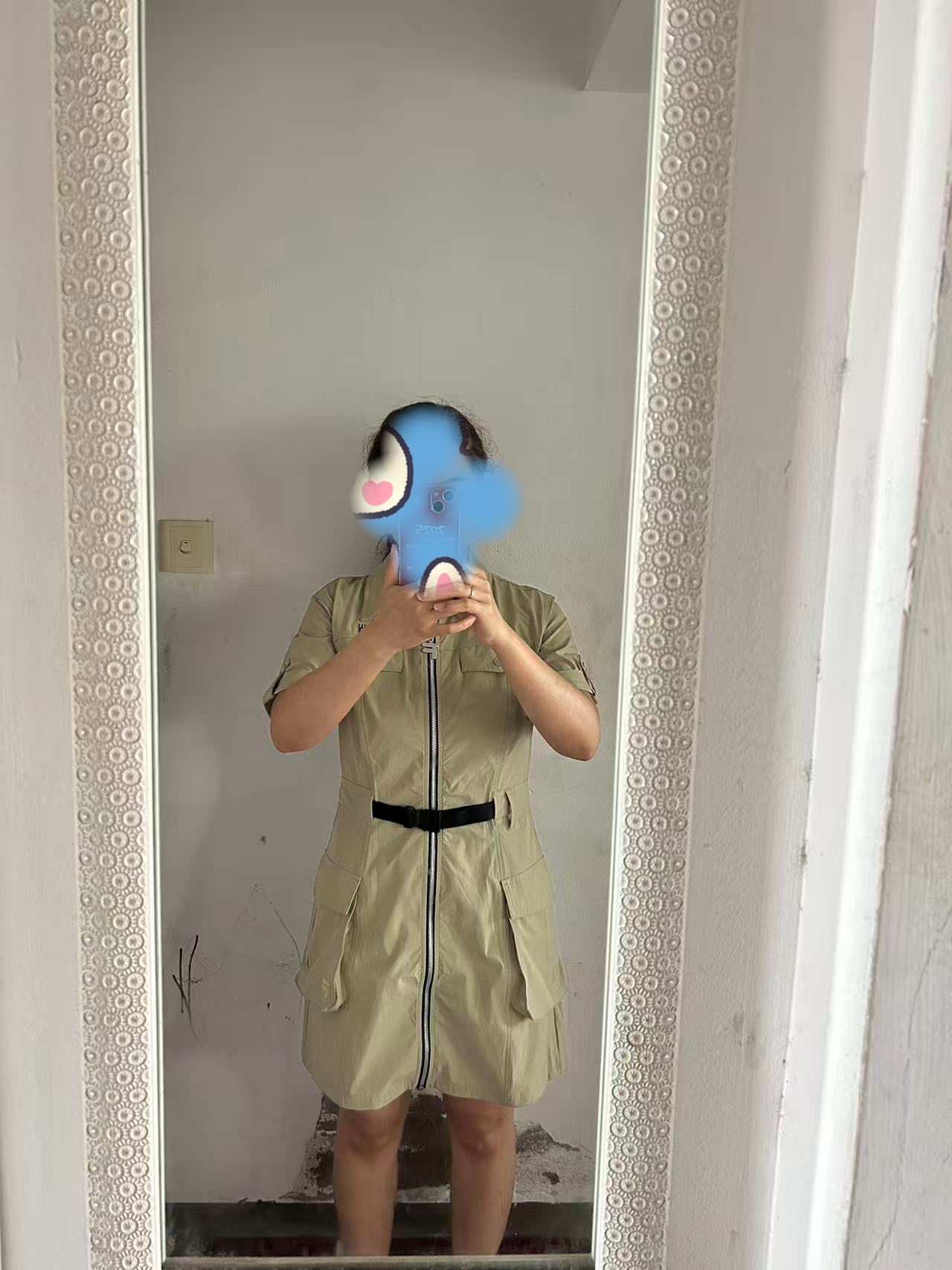 custom review-FILA FUSION Рабочий стиль Короткое платье с короткими рукавами Женское Попугай зеленый