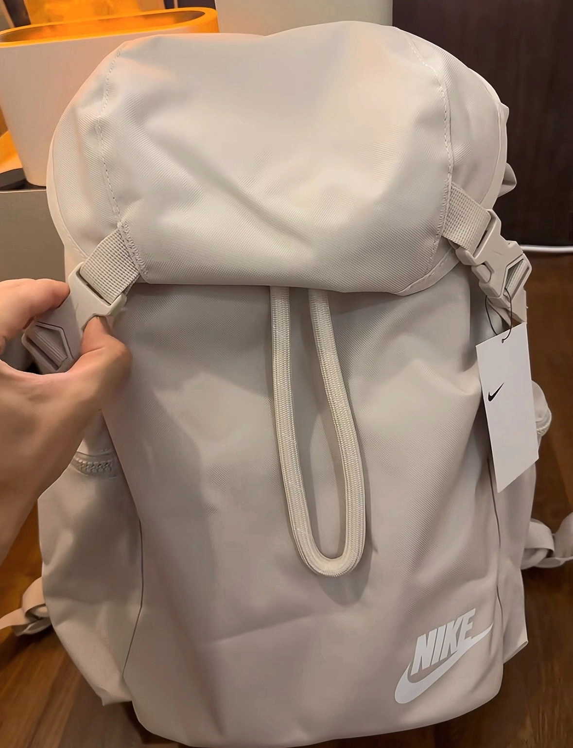 custom review-Nike Heritage Полиэстер Рюкзак Стандартный (Standard) Унисекс Светлый Древесный Коричневый Белый