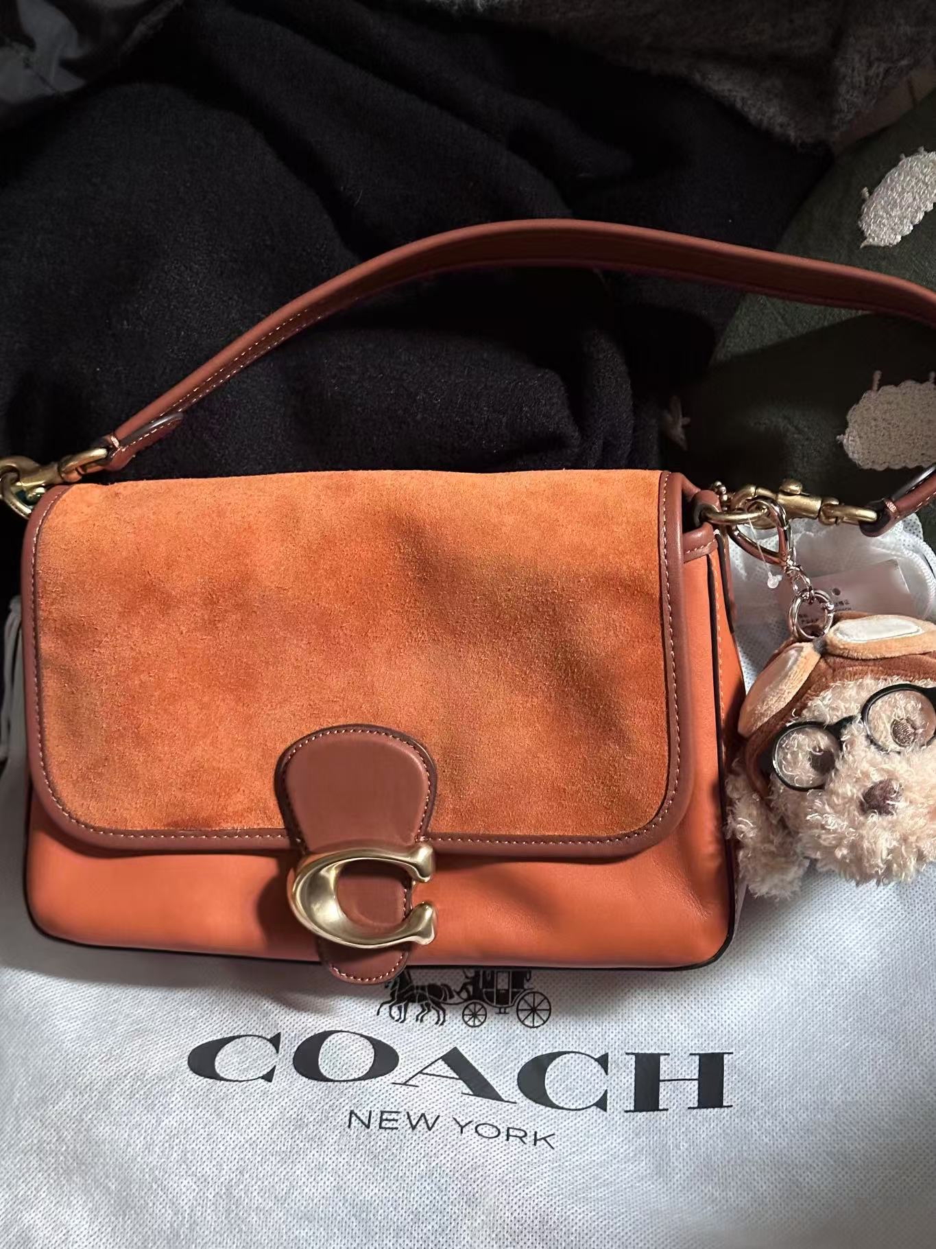 custom review-COACH Tabby Кожа с Замшей Сумка через плечо Мягкий Европейский стиль Портативная Сумка через плечо Сумка через плечо