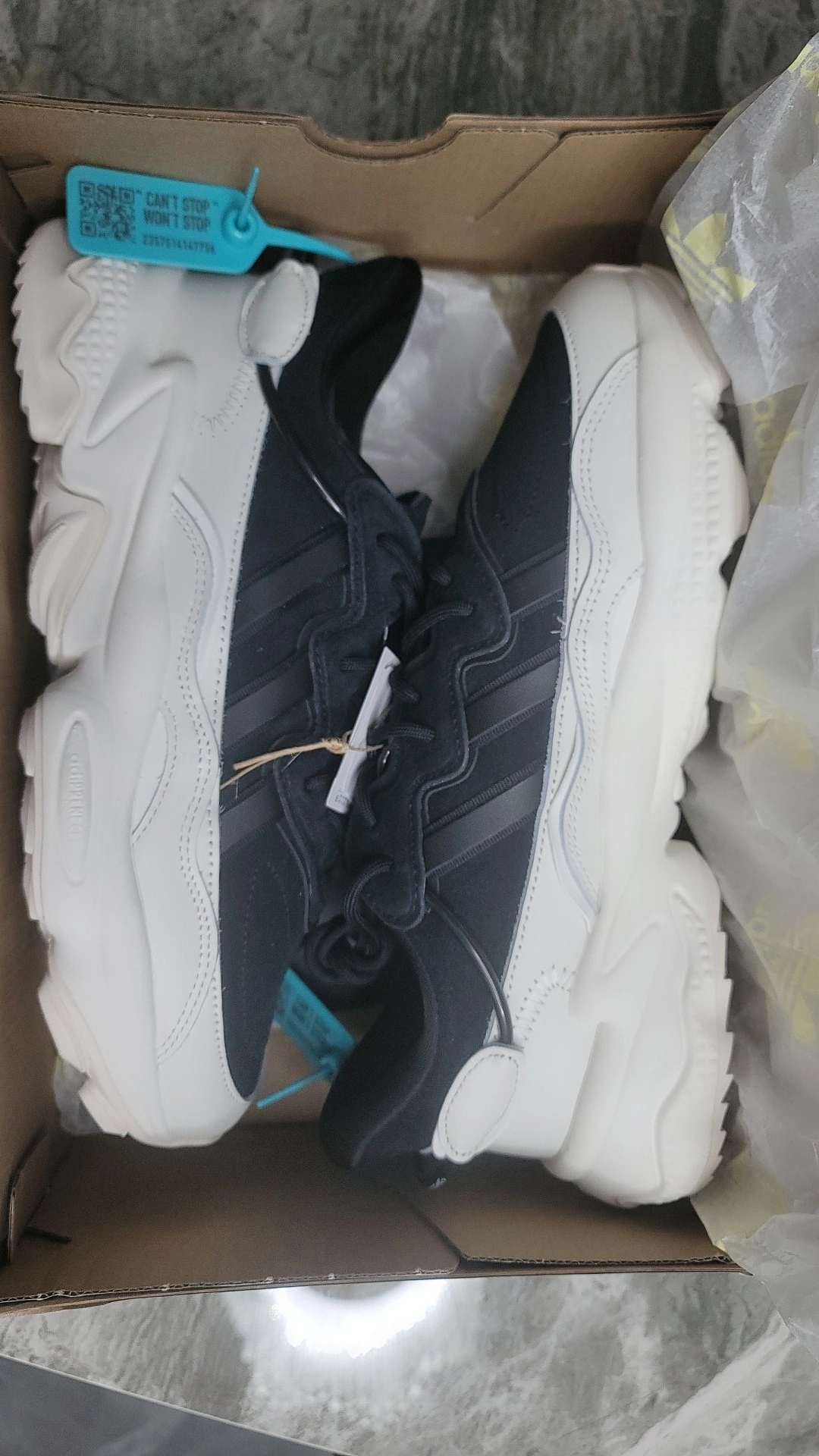 custom review-Adidas Originals Ozweego Balance Рекомендуемый рост Увеличение Низкий Топ Толстая подошва Кроссовки Унисекс Бежевый Черный