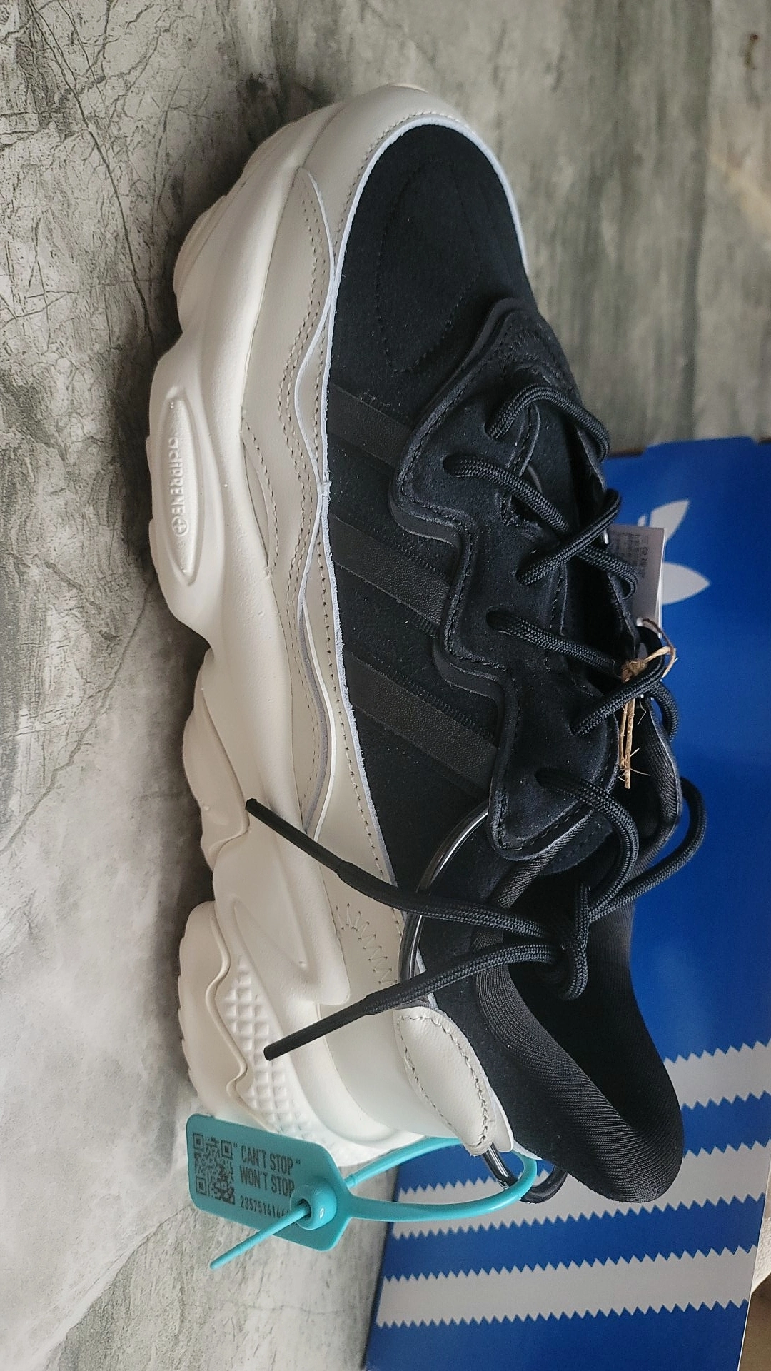 custom review-Adidas Originals Ozweego Balance Рекомендуемый рост Увеличение Низкий Топ Толстая подошва Кроссовки Унисекс Бежевый Черный