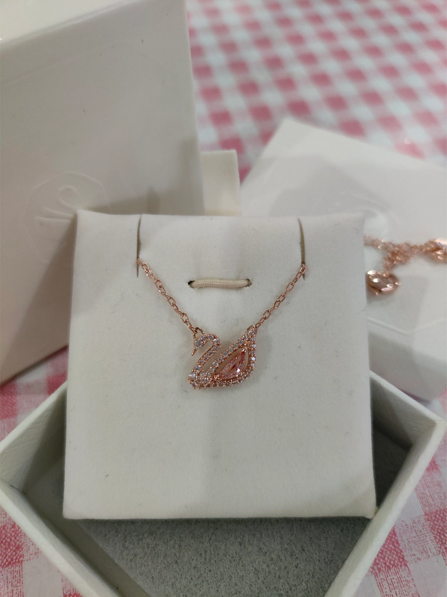 custom review-Swarovski Искусственный кристалл Камень Циркон Ожерелье Женское с покрытием из розового золота