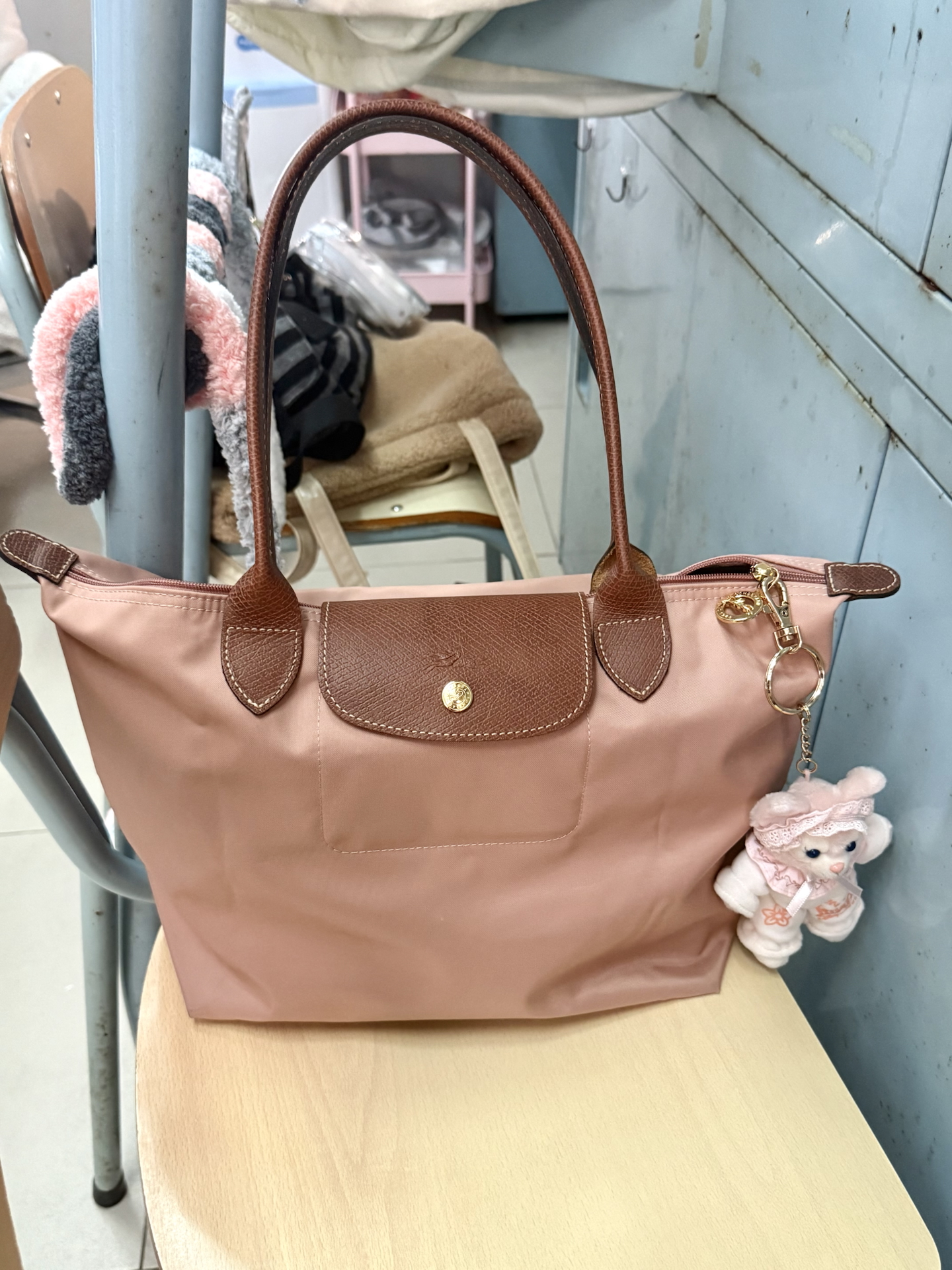 custom review-LONGCHAMP Le Pliage Нейлоновая сумка-тоут сумка для покупок средняя сумка женская розовая