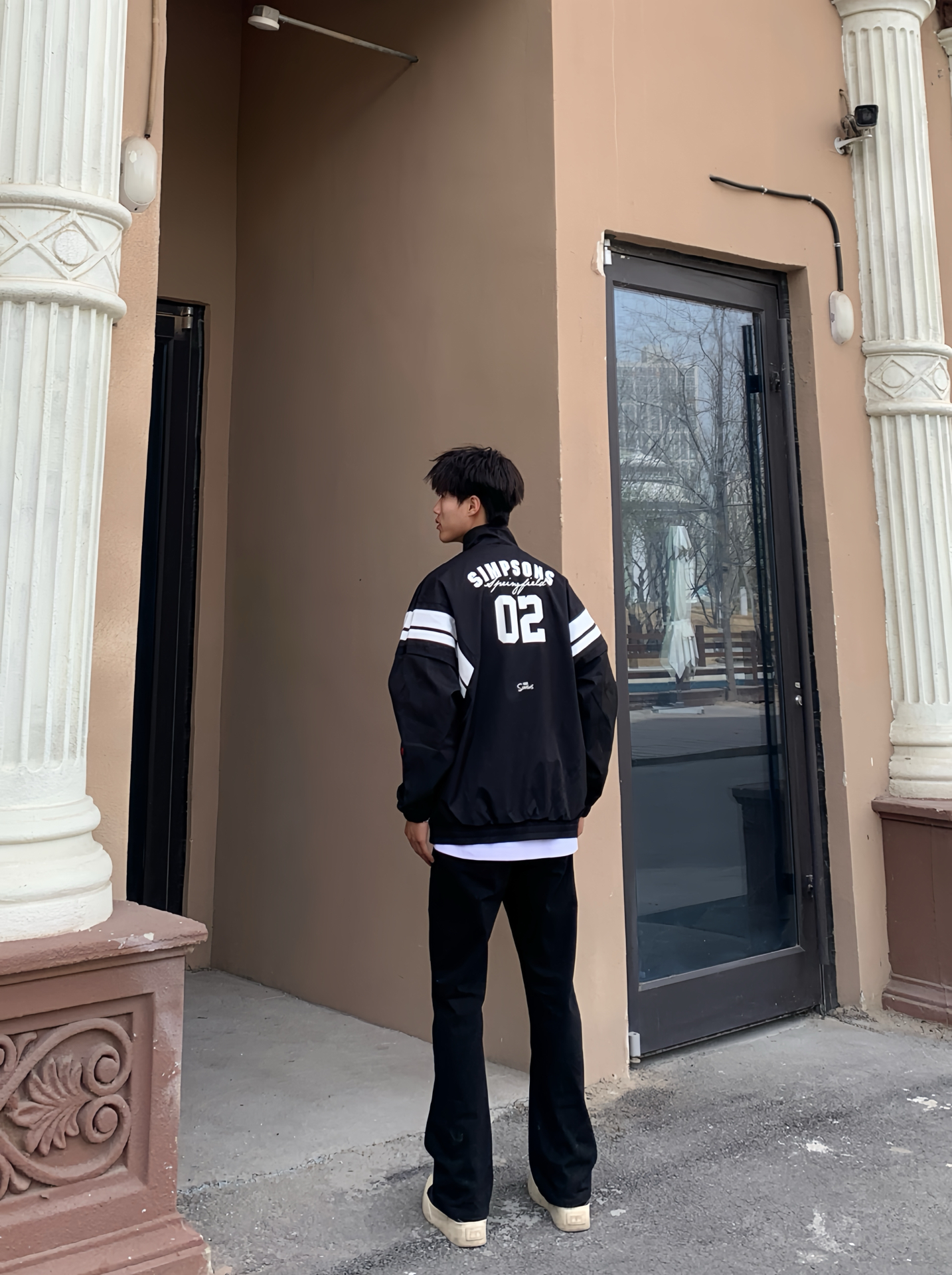 美式街头夹克包帅的