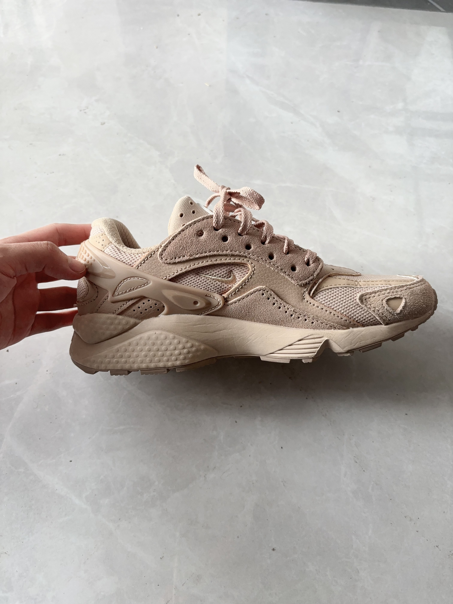 custom review-Nike Air Huarache Run Устойчивый к истиранию Низкий Топ Повседневные Беговые кроссовки Унисекс Коричневый