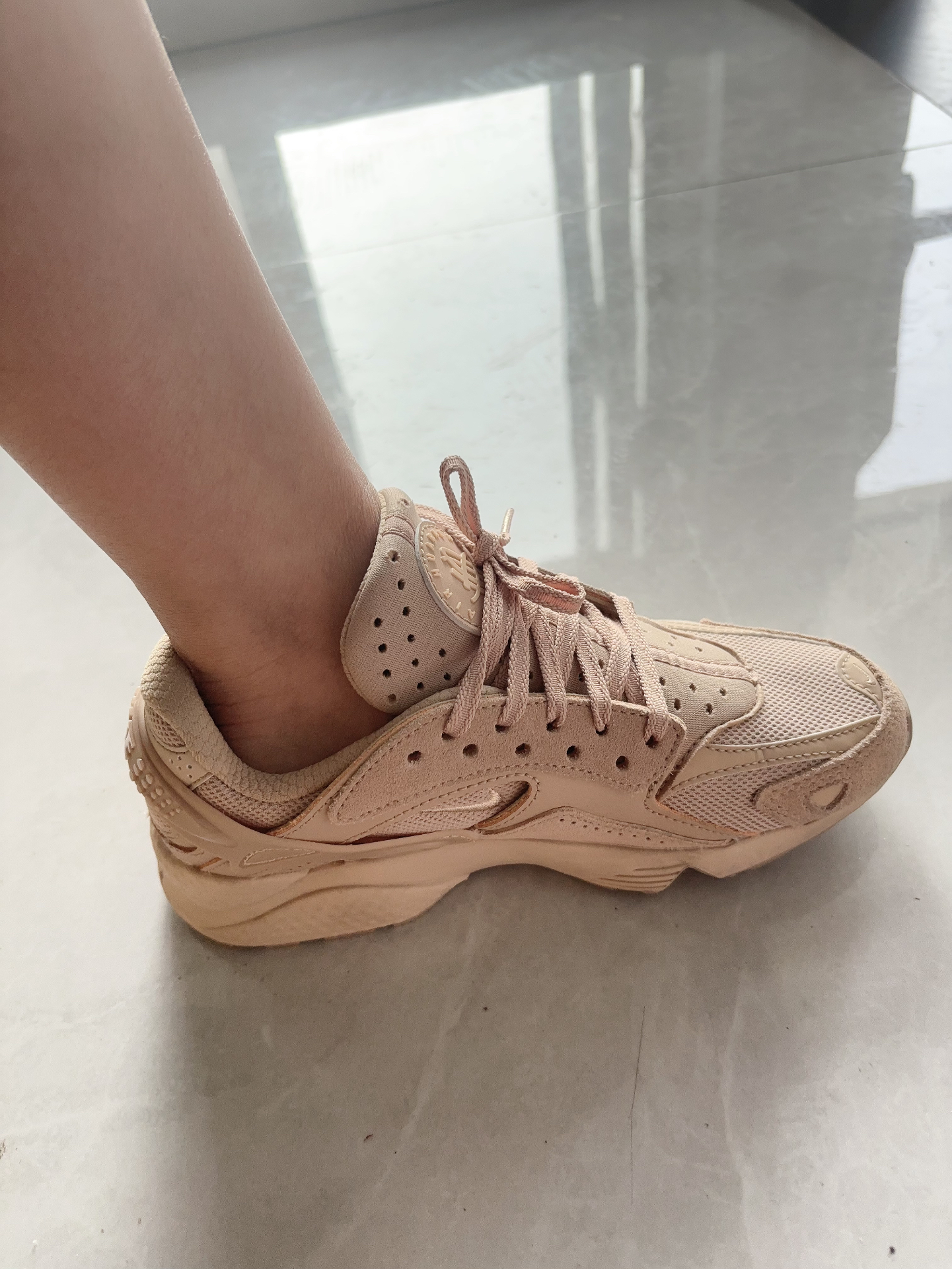 custom review-Nike Air Huarache Run Устойчивый к истиранию Низкий Топ Повседневные Беговые кроссовки Унисекс Коричневый