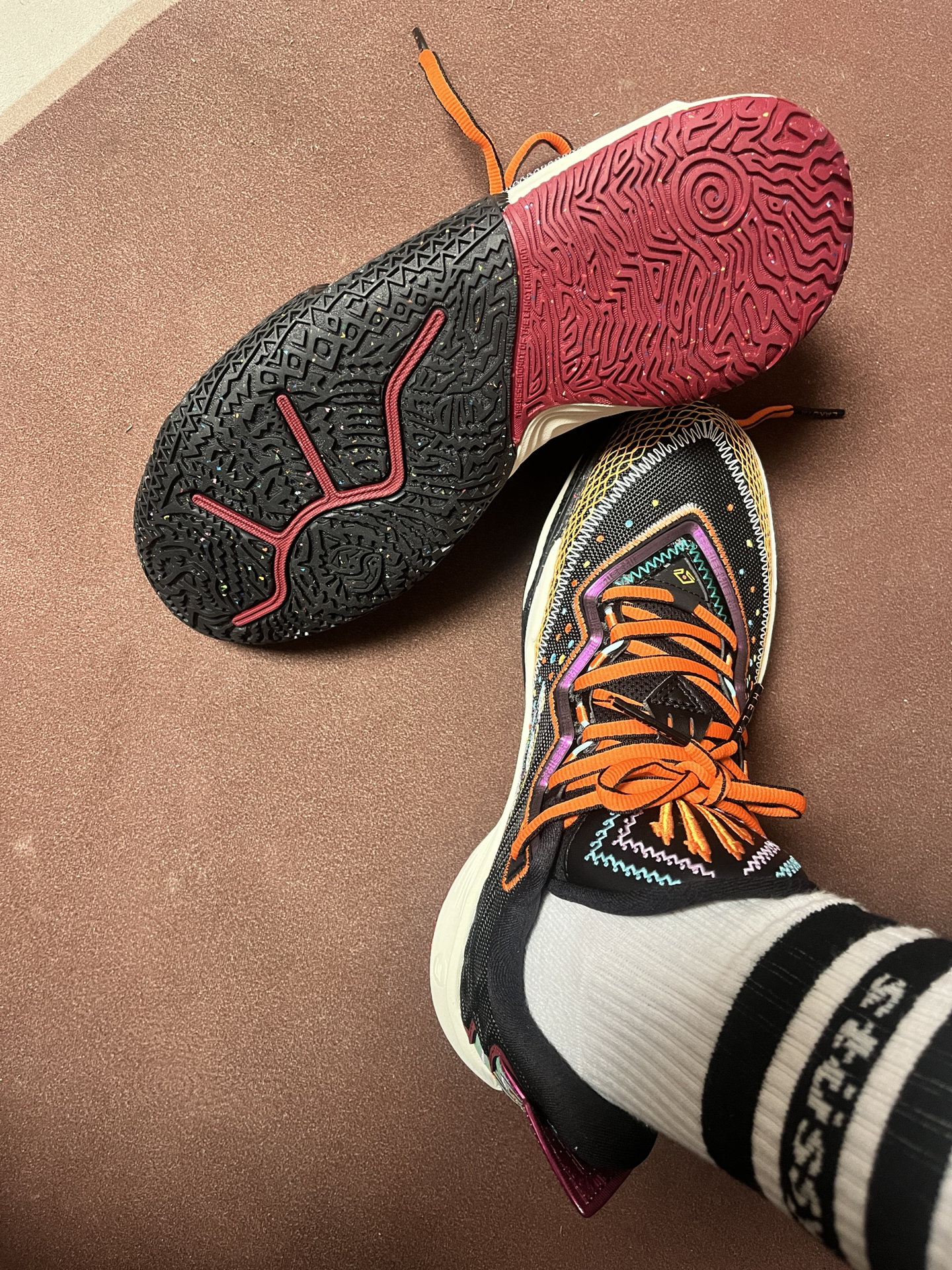 custom review-ANTA KAI 2 Амортизация Устойчивость к истиранию и Устойчивые свойства Низкий Топ Баскетбольные кроссовки Мужской Черный Зеленый Оранжевый