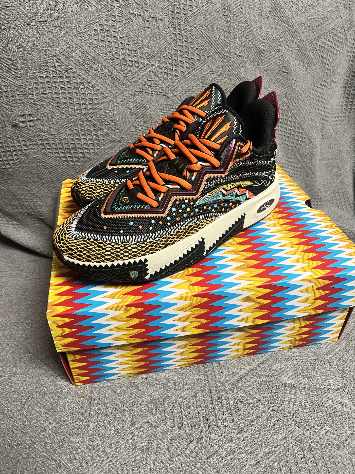 custom review-ANTA KAI 2 Амортизация Устойчивость к истиранию и Устойчивые свойства Низкий Топ Баскетбольные кроссовки Мужской Черный Зеленый Оранжевый