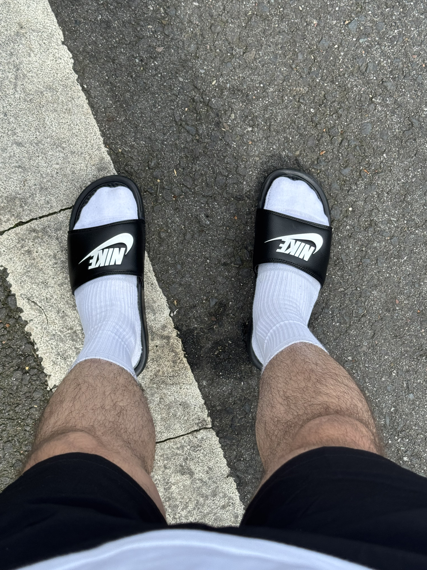 custom review-Nike Benassi JDI Кожаные шлепанцы с пэчворком Унисекс Черные