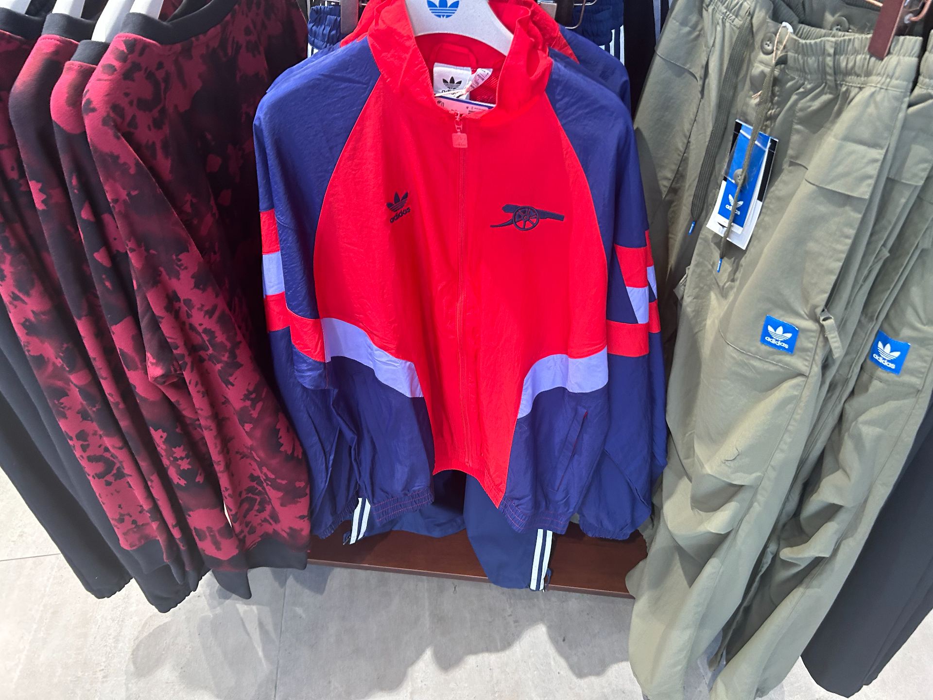 custom review-Adidas Originals TRACK TOP Куртки и Пальто Мужской Светло-Красный Полуночный Синий