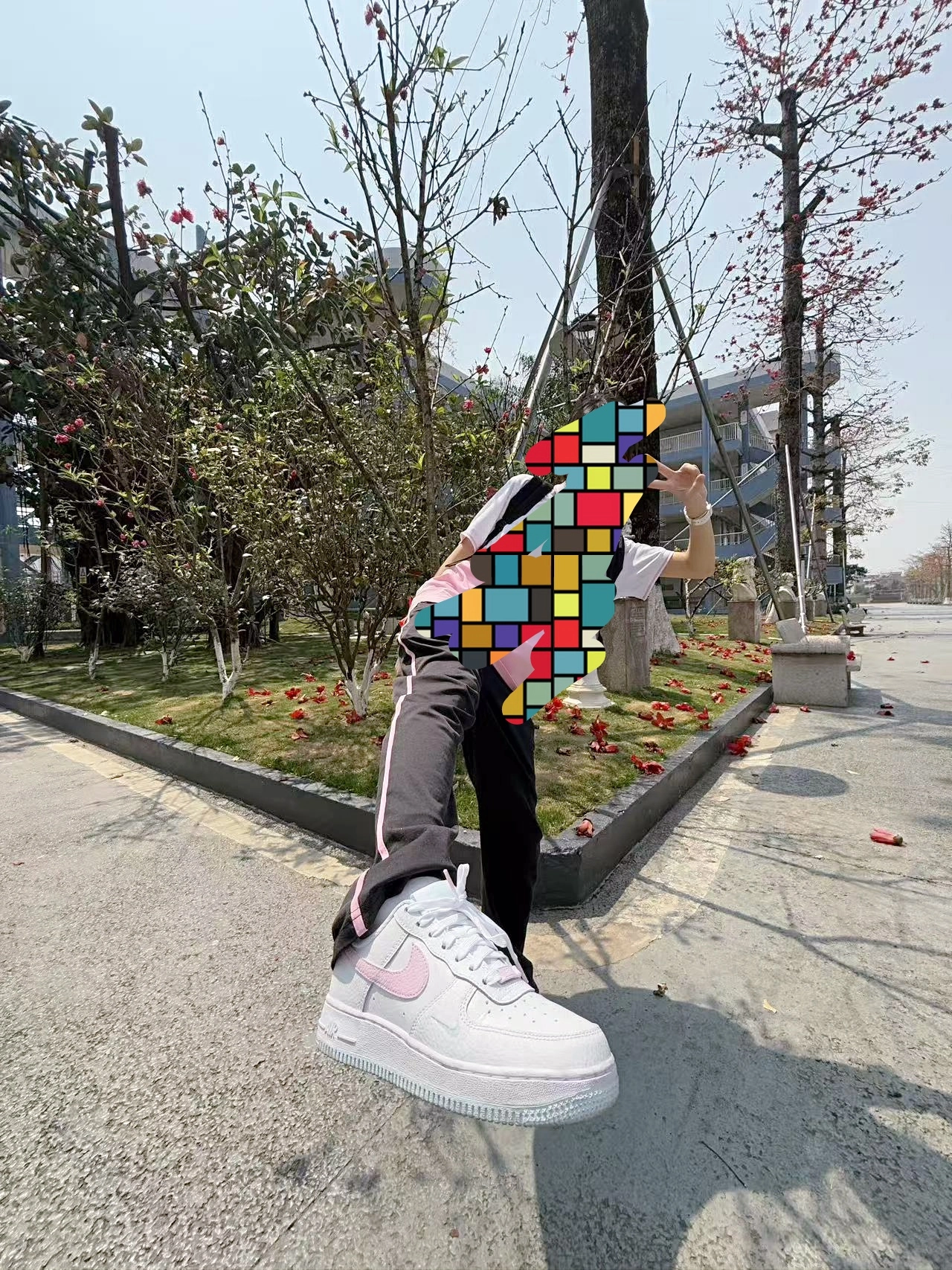 custom review-Nike Air FORCE 1 Slip-on Устойчивый к истиранию Низкий Топ Скейтбординг Кроссовки Женские Белый Розовый