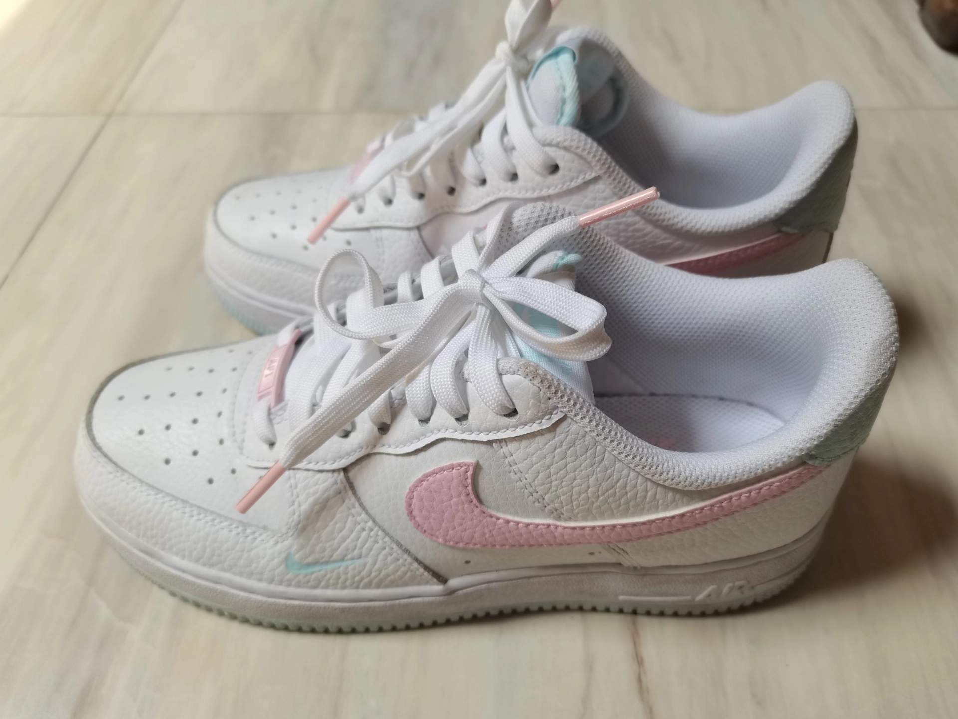 custom review-Nike Air FORCE 1 Slip-on Устойчивый к истиранию Низкий Топ Скейтбординг Кроссовки Женские Белый Розовый
