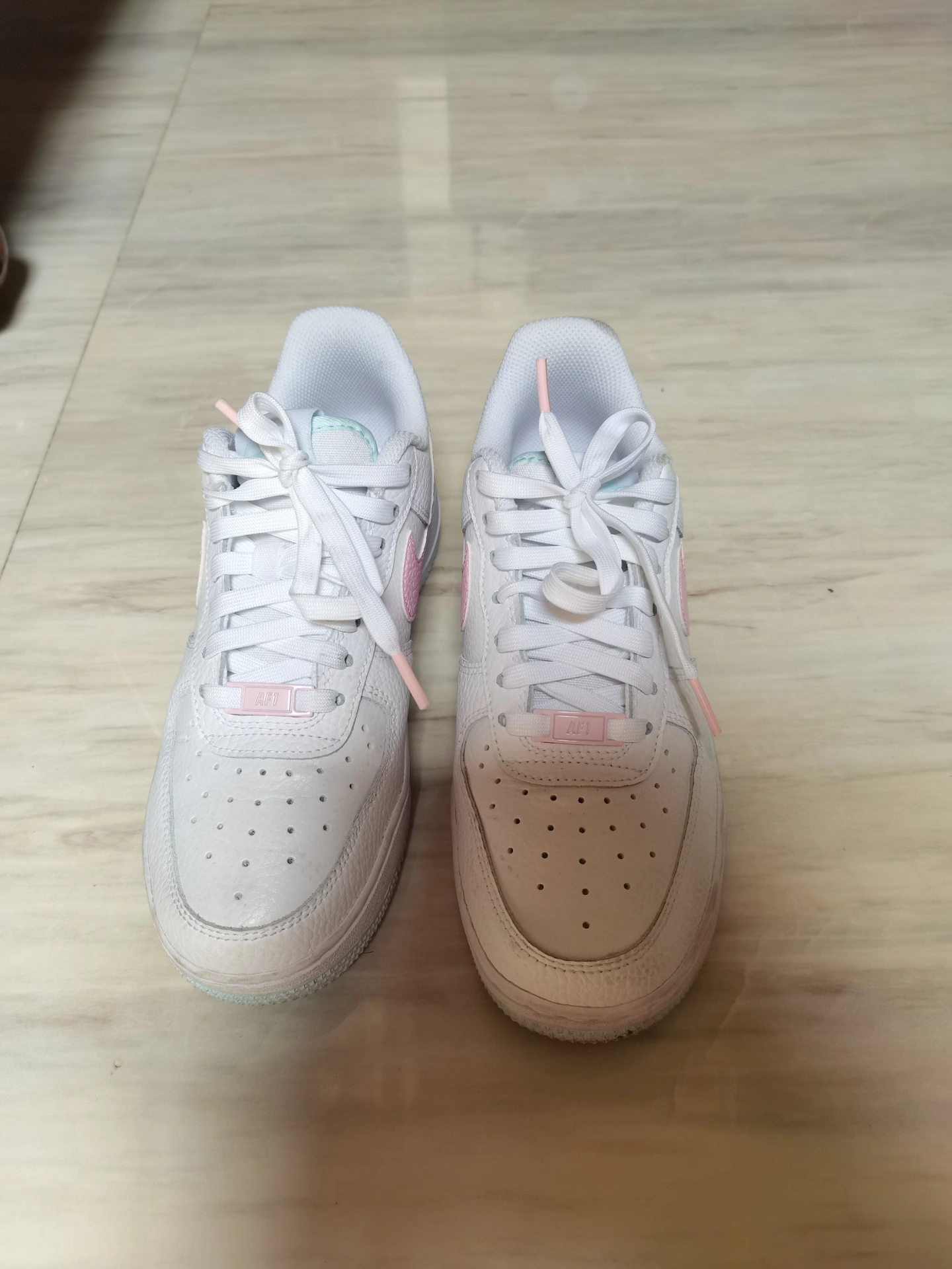 custom review-Nike Air FORCE 1 Slip-on Устойчивый к истиранию Низкий Топ Скейтбординг Кроссовки Женские Белый Розовый