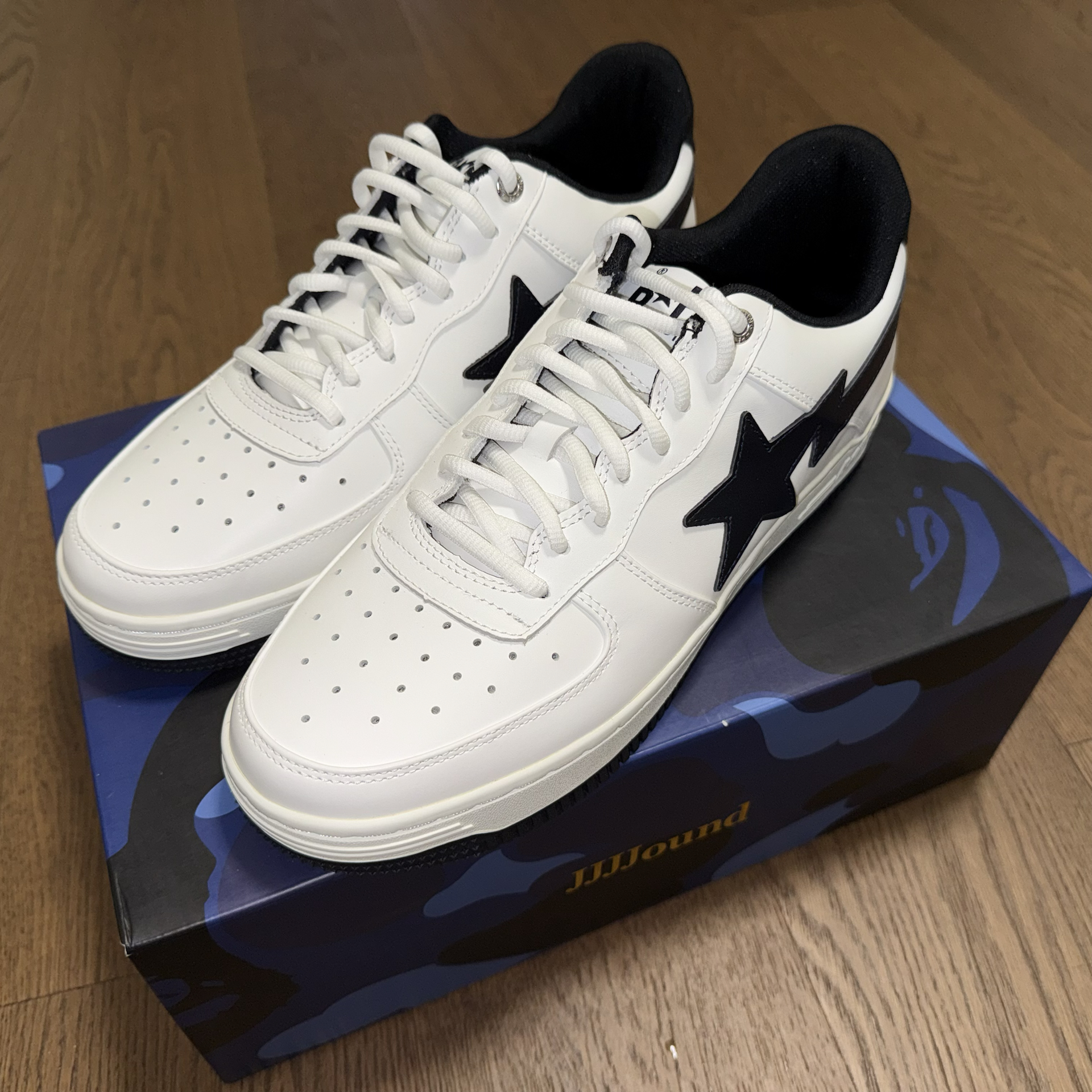 custom review-A BATHING APE X JJJJound STA Кожа Удобные Низкие Кеды для Скейтбординга Мужские Черно-Белые