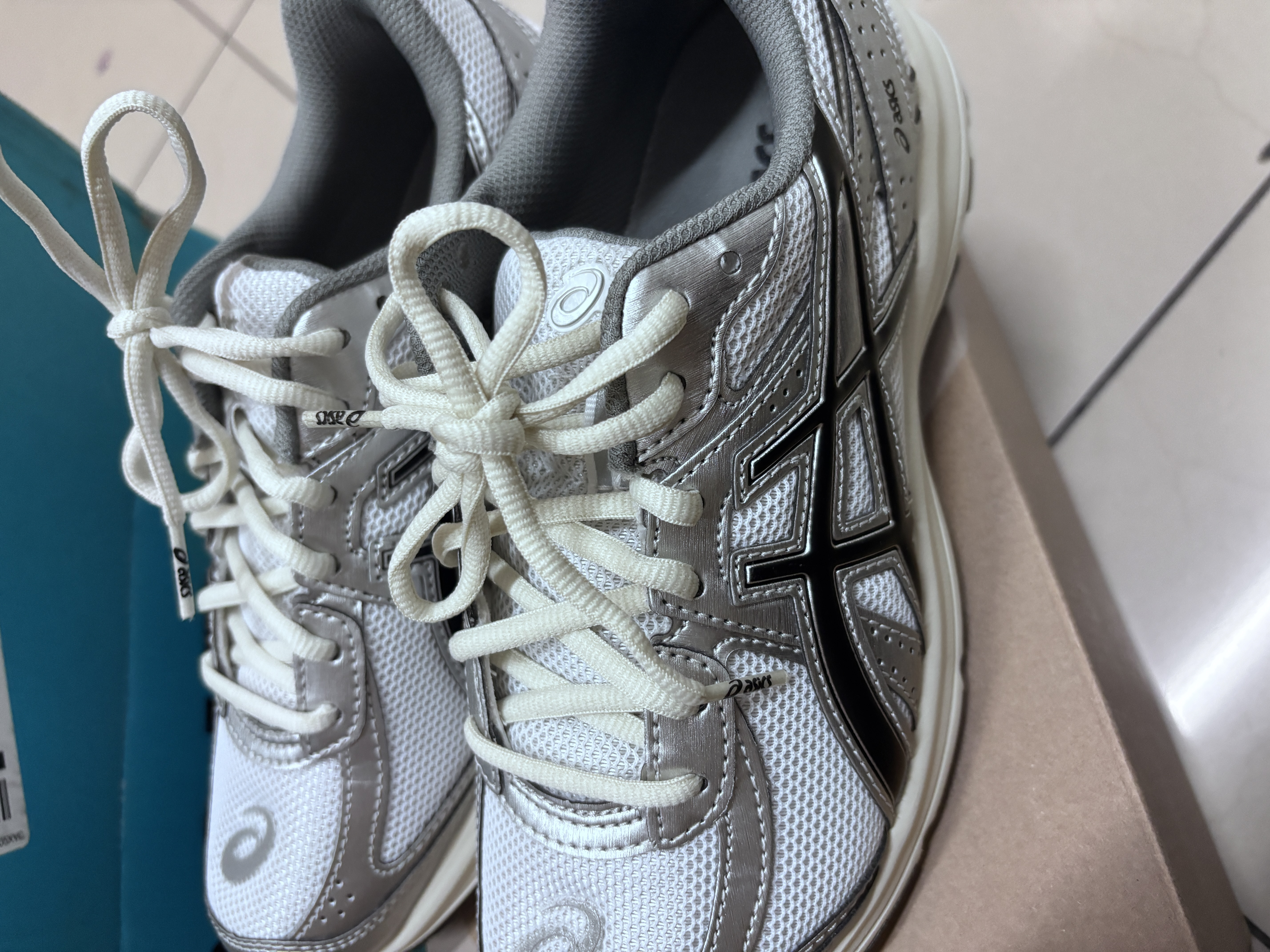 custom review-ASICS JOG 100S Амортизация Покрытие Легкий Повседневный Беговые Кроссовки Унисекс Серебристо-Белый