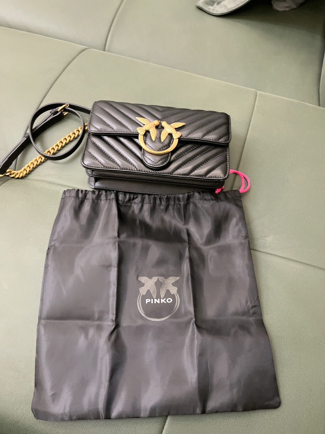 custom review-PINKO Овчина Сумка через плечо Женская Черная