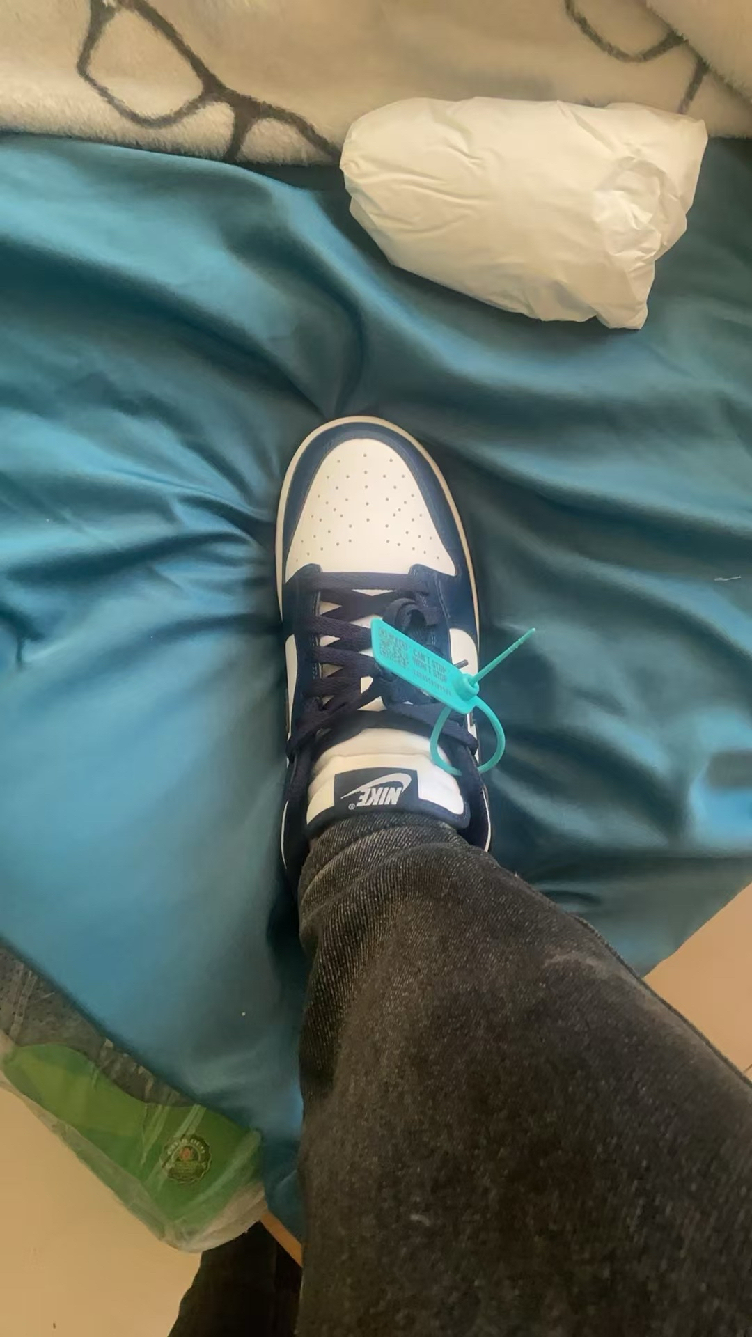 custom review-Nike Dunk Slip-on Устойчивый к истиранию Низкий Топ Скейтборд Кроссовки Унисекс Белый Синий