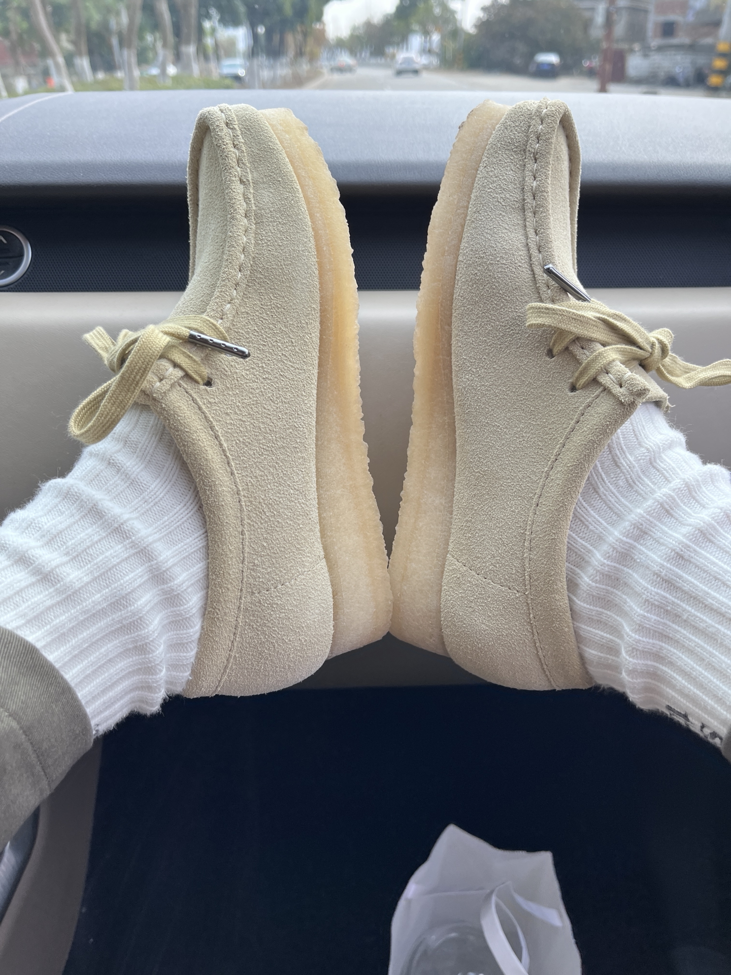 custom review-Clarks ORIGINALS Спилок Коровья Кожа Дышащая Низкий Верх Повседневная Обувь Женская Желтая