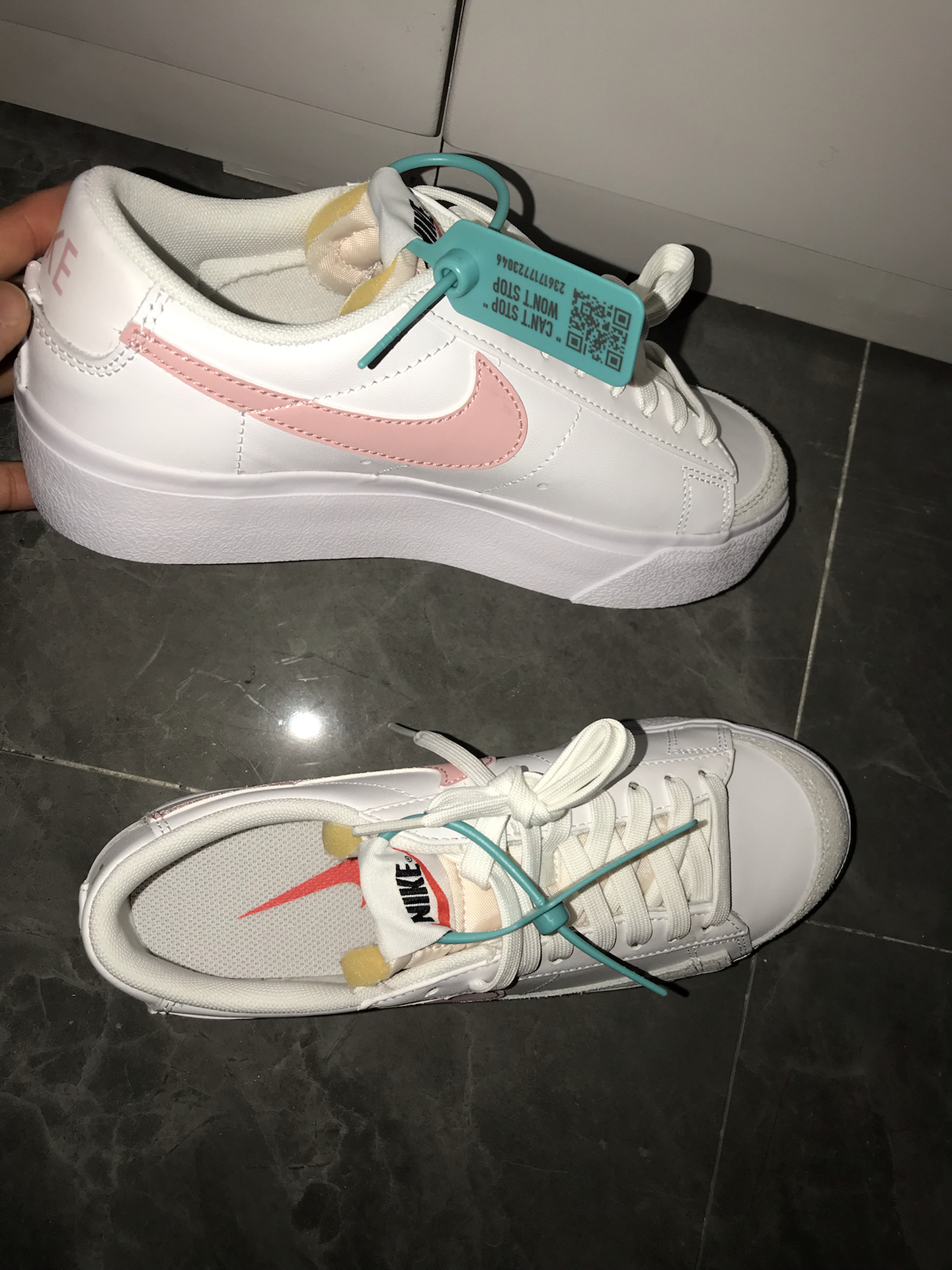 custom review-Nike Blazer Low Top Скейтборд Кроссовки Платформа Женские Белые