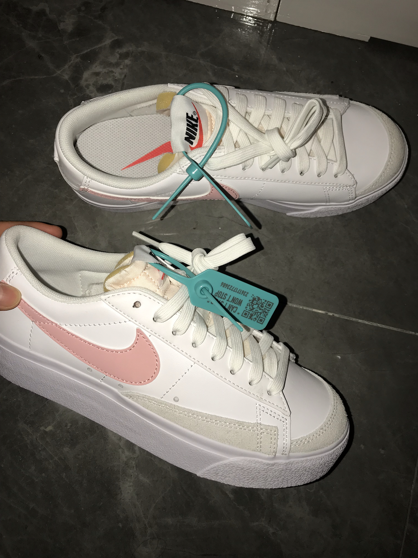 custom review-Nike Blazer Low Top Скейтборд Кроссовки Платформа Женские Белые