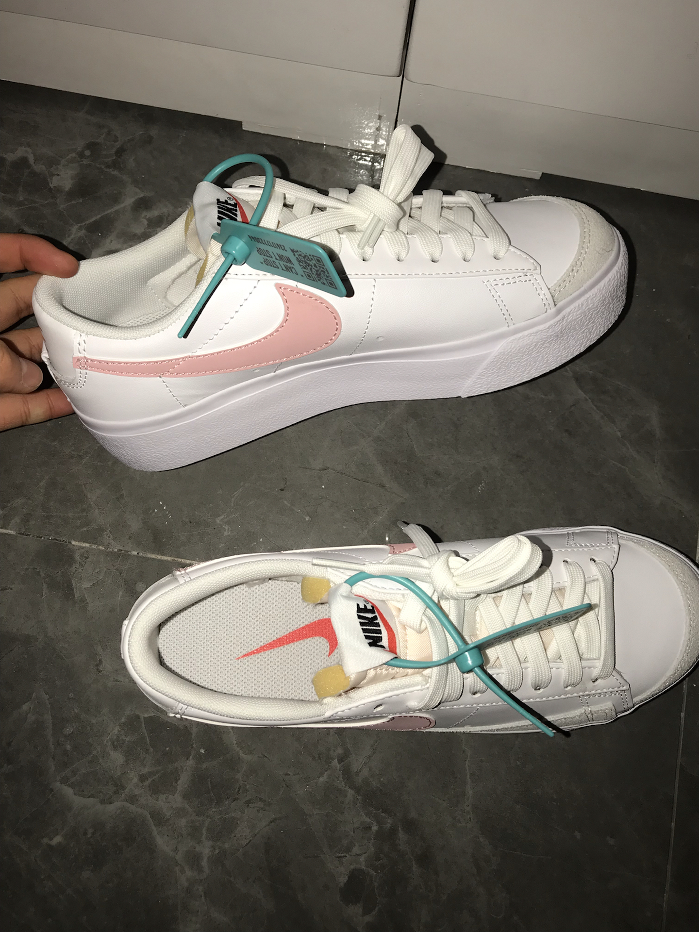 custom review-Nike Blazer Low Top Скейтборд Кроссовки Платформа Женские Белые