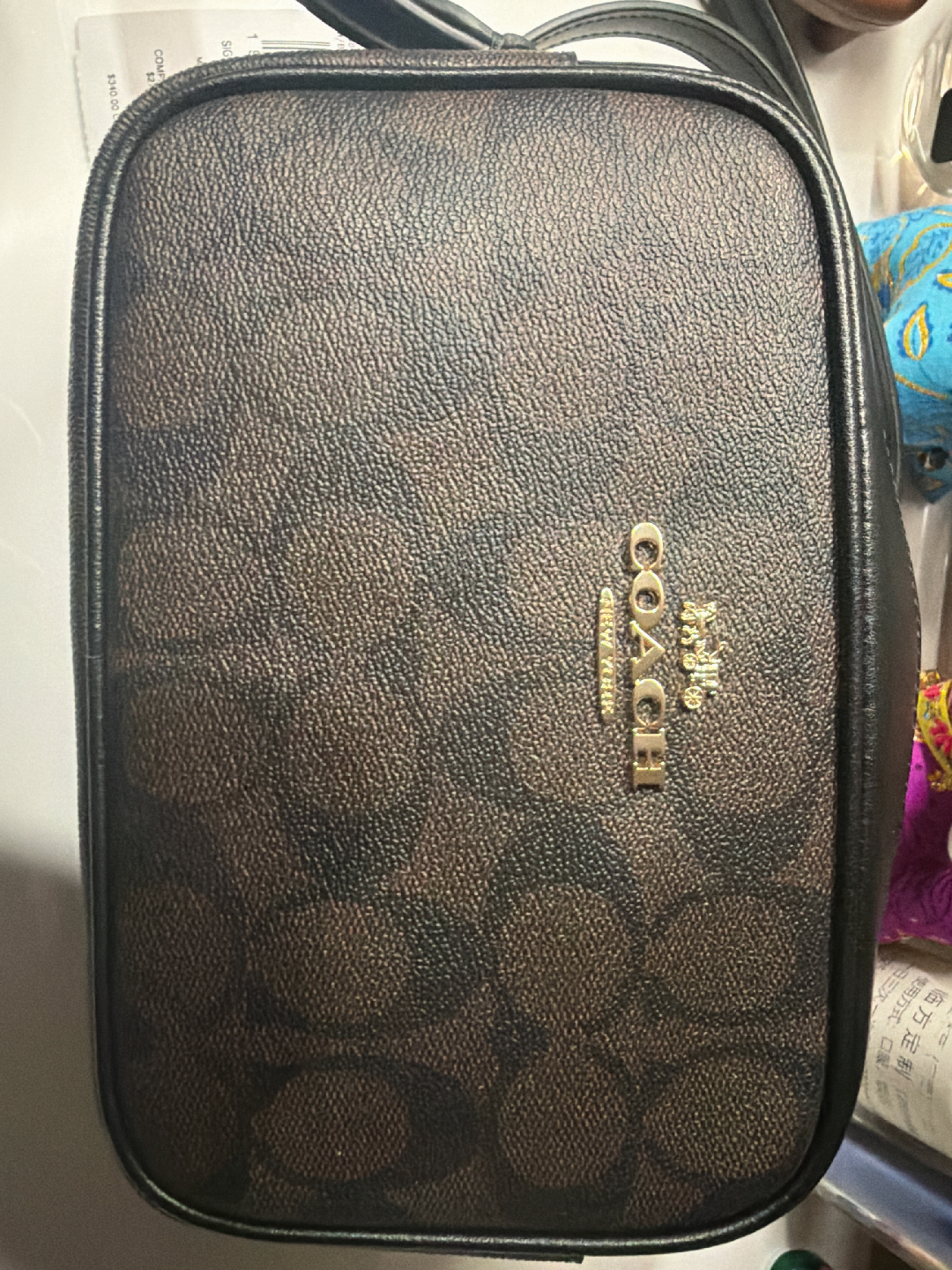 custom review-COACH Jamie Покрытый холст Камера Сумка Сумка через плечо Маленькая Женская Золотая Коричневая Черная