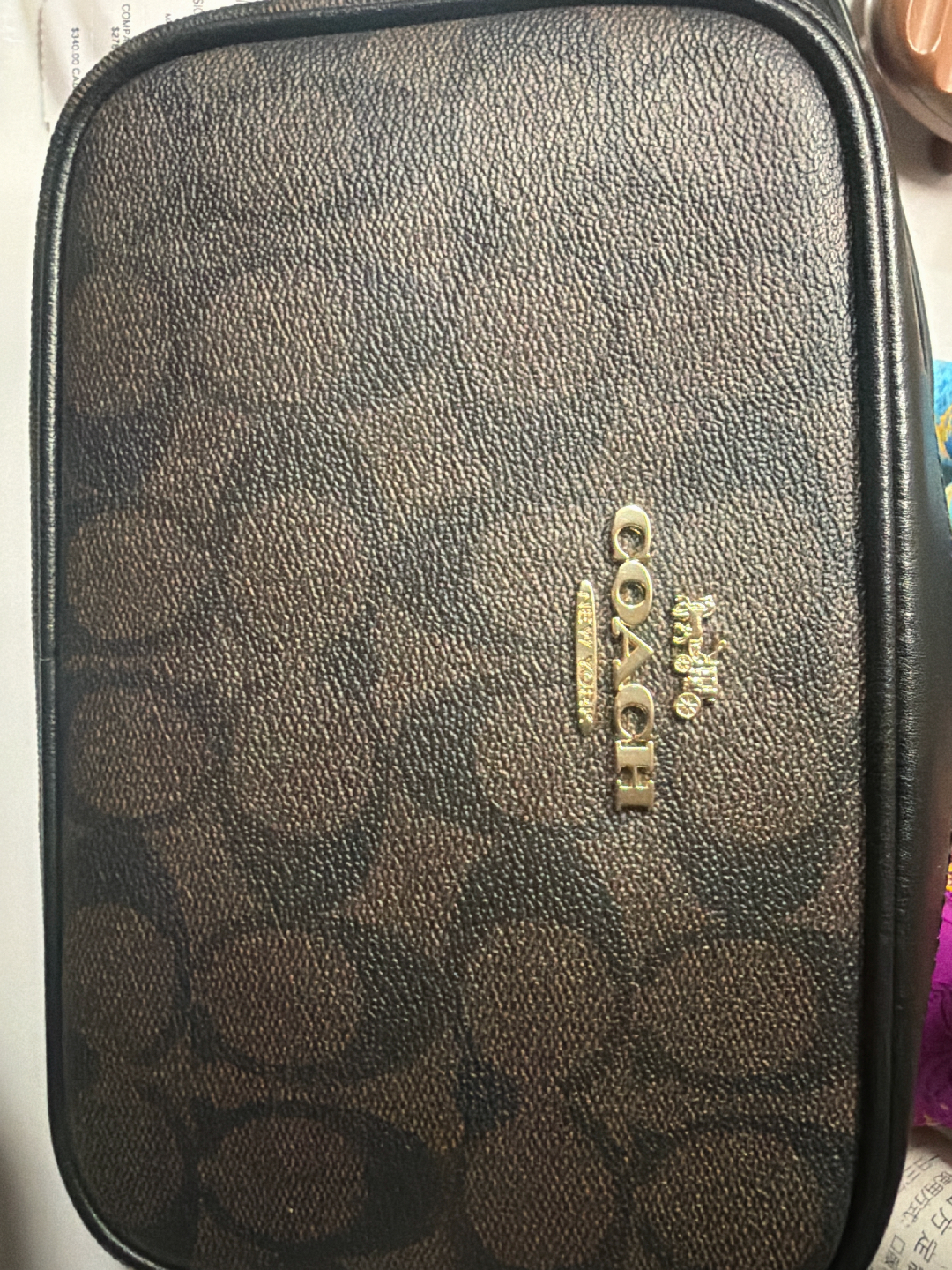 custom review-COACH Jamie Покрытый холст Камера Сумка Сумка через плечо Маленькая Женская Золотая Коричневая Черная