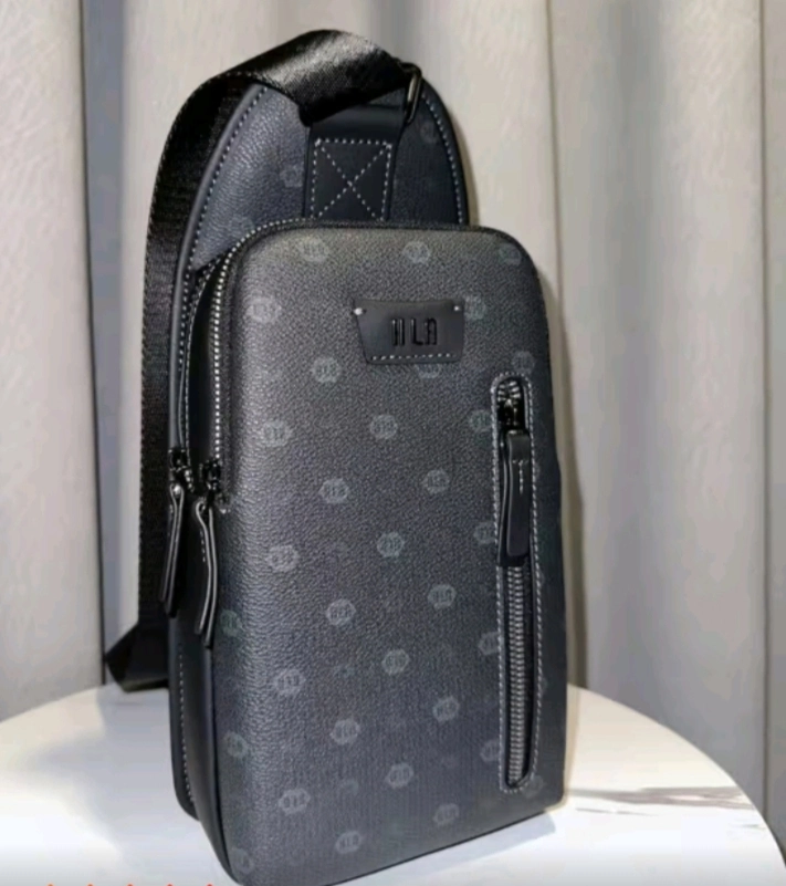 custom review-HLA Лицевая коровья кожа с синтетической кожей сумка через плечо сумка на плечо средний мужская черная