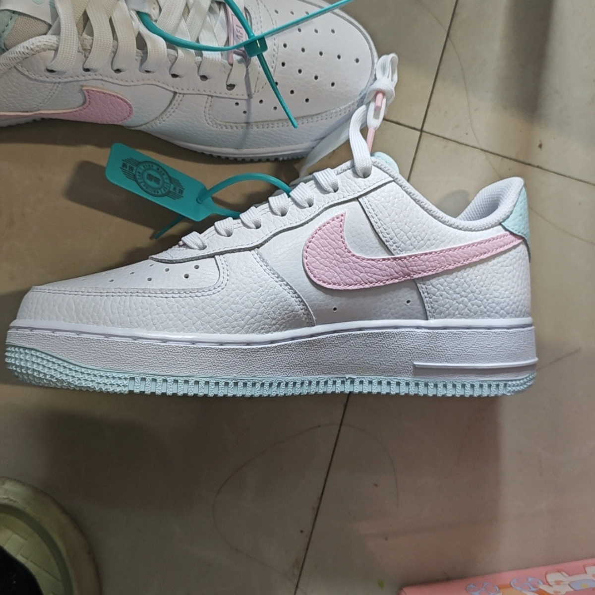 custom review-Nike Air FORCE 1 Slip-on Устойчивый к истиранию Низкий Топ Скейтбординг Кроссовки Женские Белый Розовый