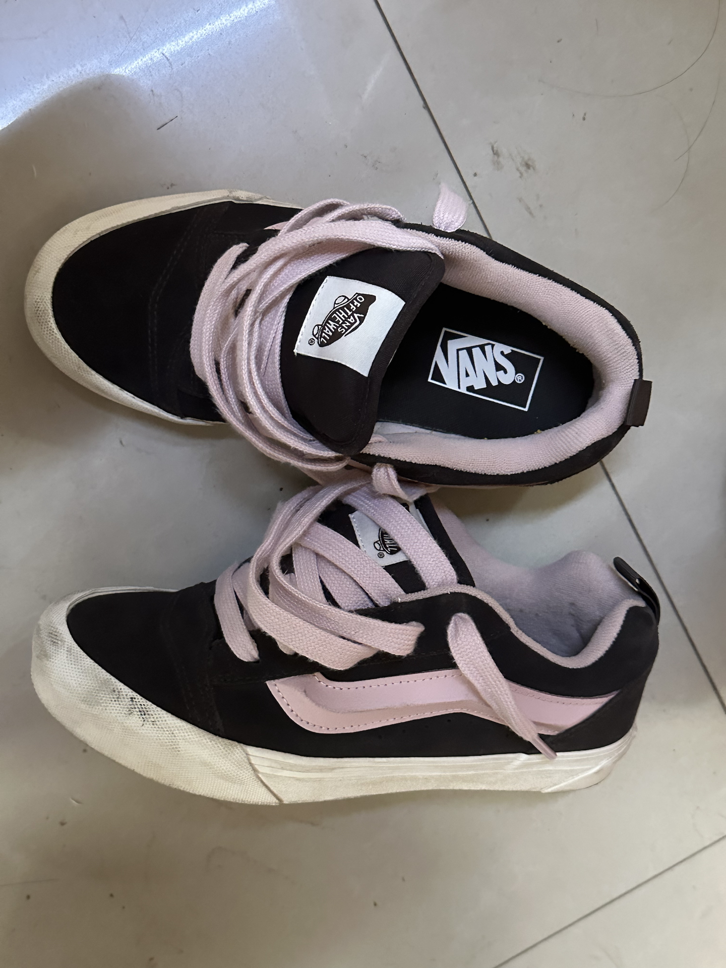 custom review-Vans Knu Skool Устойчивые к истиранию низкие скейтбордические кроссовки унисекс коричневого цвета