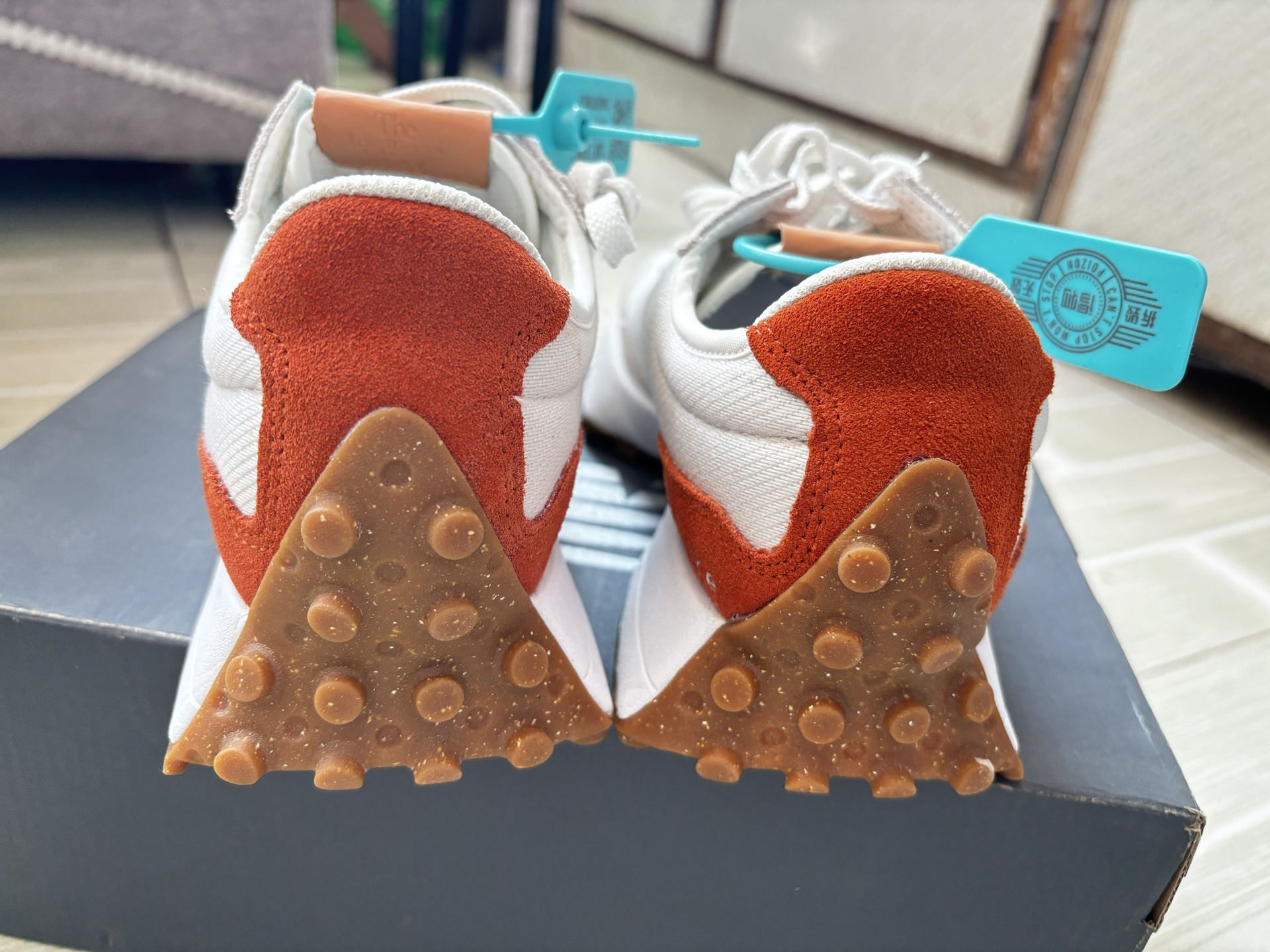 custom review-New Balance NB 327 Амортизация Устойчивость к истиранию Дышащий Верх Низкий Топ Повседневные Беговые кроссовки Женские Светло-серый