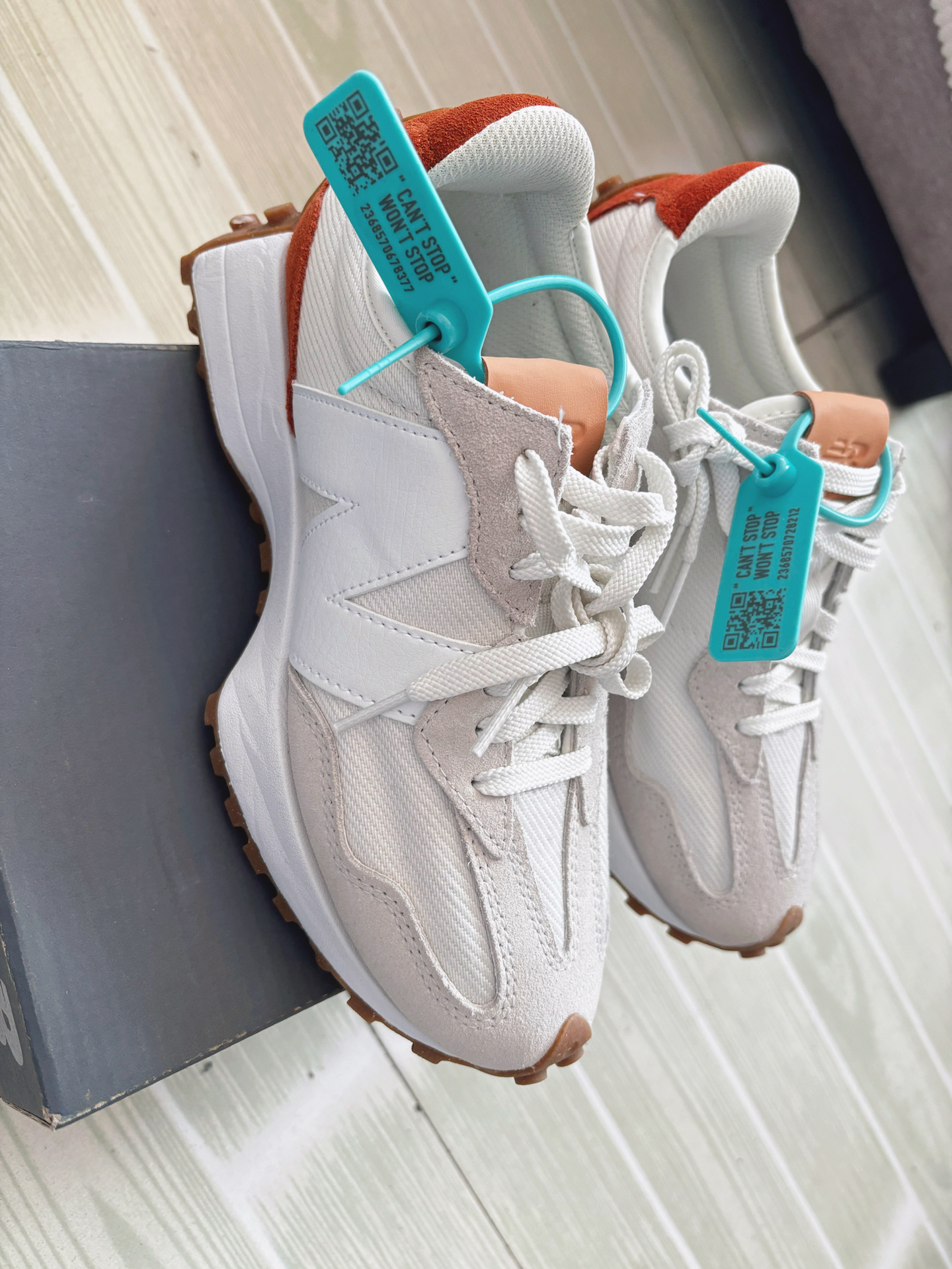 custom review-New Balance NB 327 Амортизация Устойчивость к истиранию Дышащий Верх Низкий Топ Повседневные Беговые кроссовки Женские Светло-серый