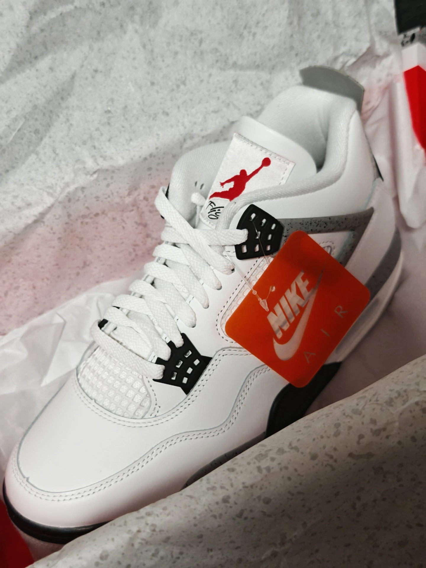 custom review-JORDAN Air Джордан 4 Винтажные баскетбольные кроссовки MID Топ Бело-серый Мужской