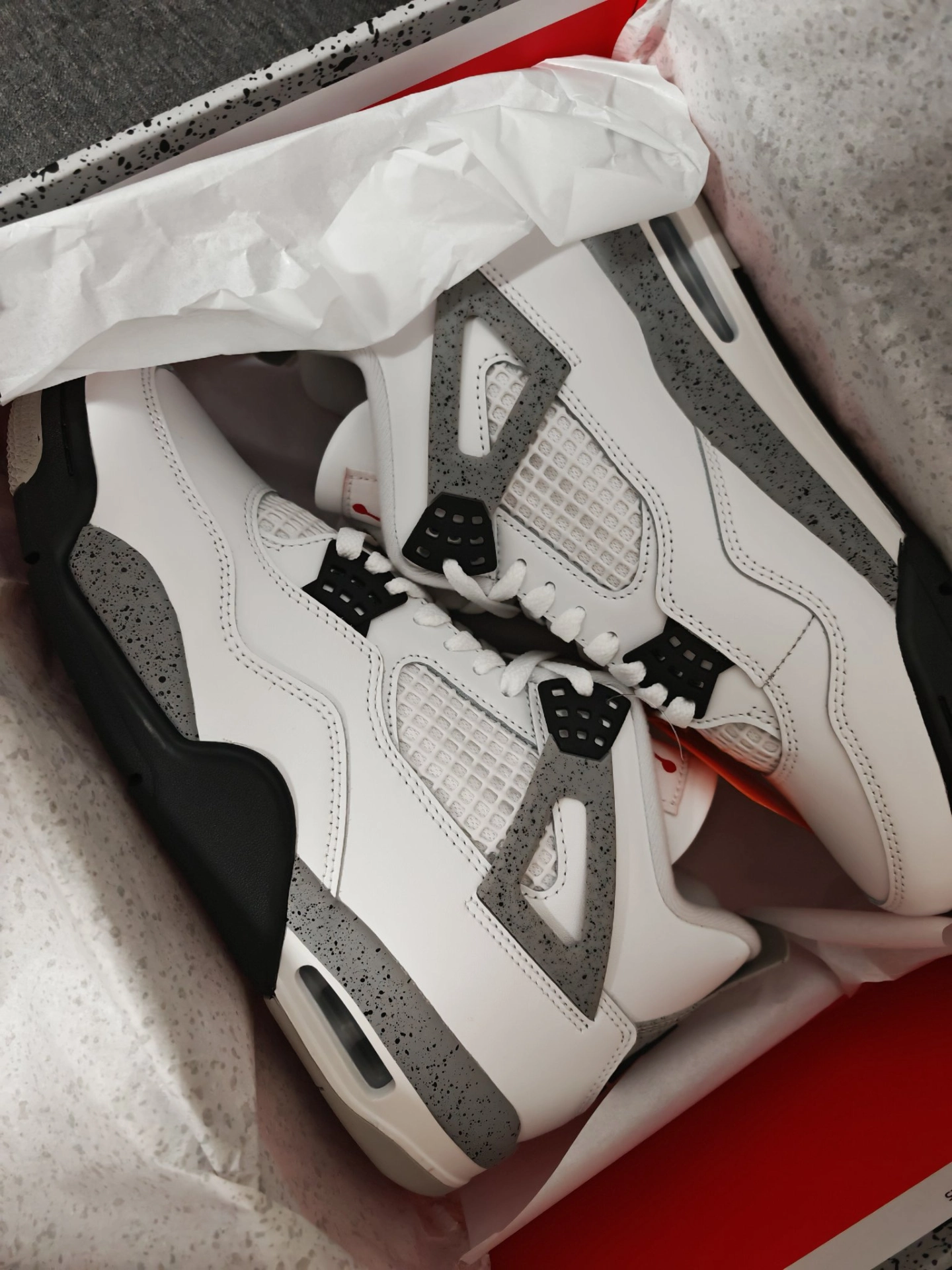 custom review-JORDAN Air Джордан 4 Винтажные баскетбольные кроссовки MID Топ Бело-серый Мужской