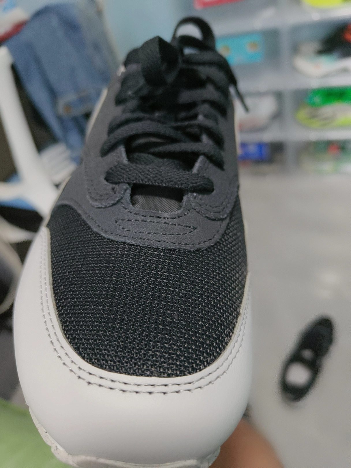 custom review-Nike Air Max 1 Устойчивые к истиранию Низкие Кроссовки для бега Повседневные Унисекс Серый Черный